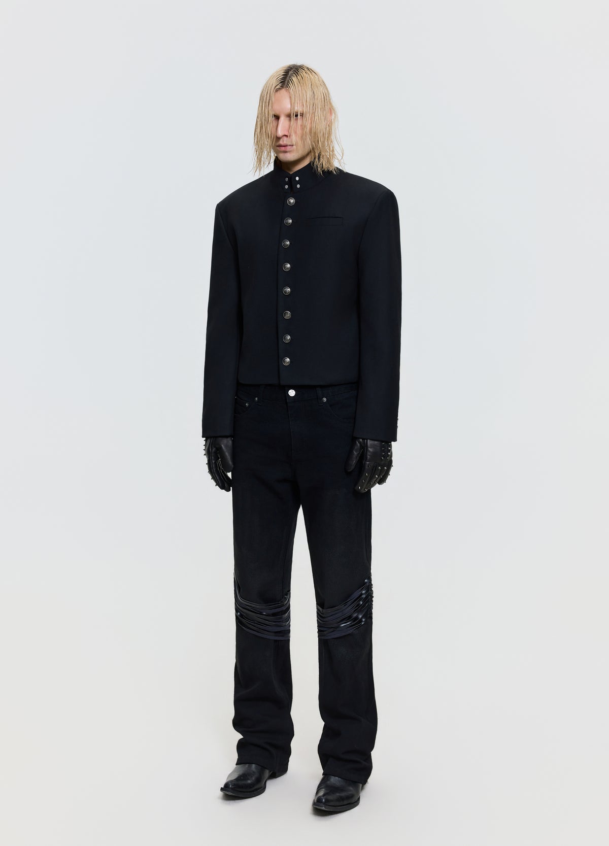 FRKM SCD 26FW oriental metal-button black jacket — product view 2