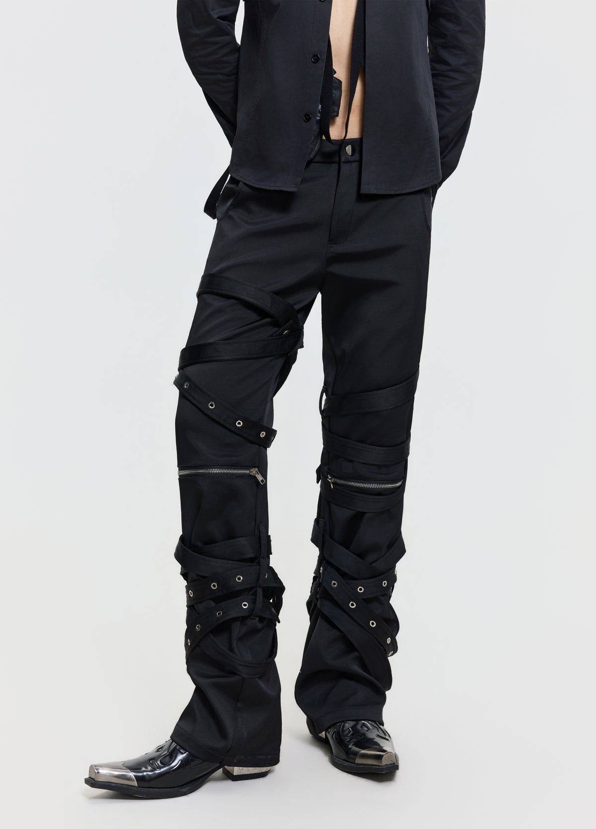 26FW PUNK STRAP FLARE PANTS