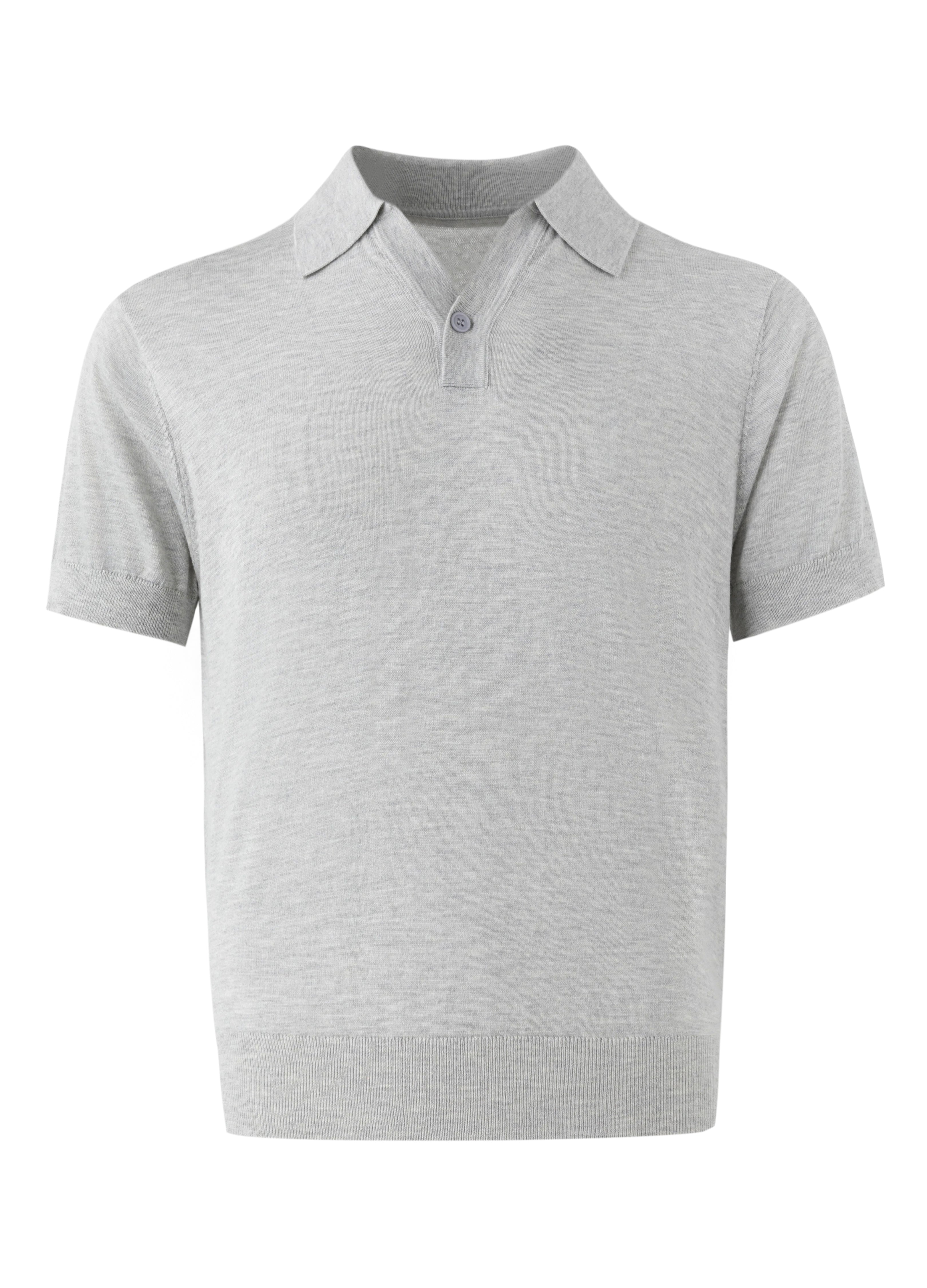 26SS OPEN V-NECK KNIT POLO