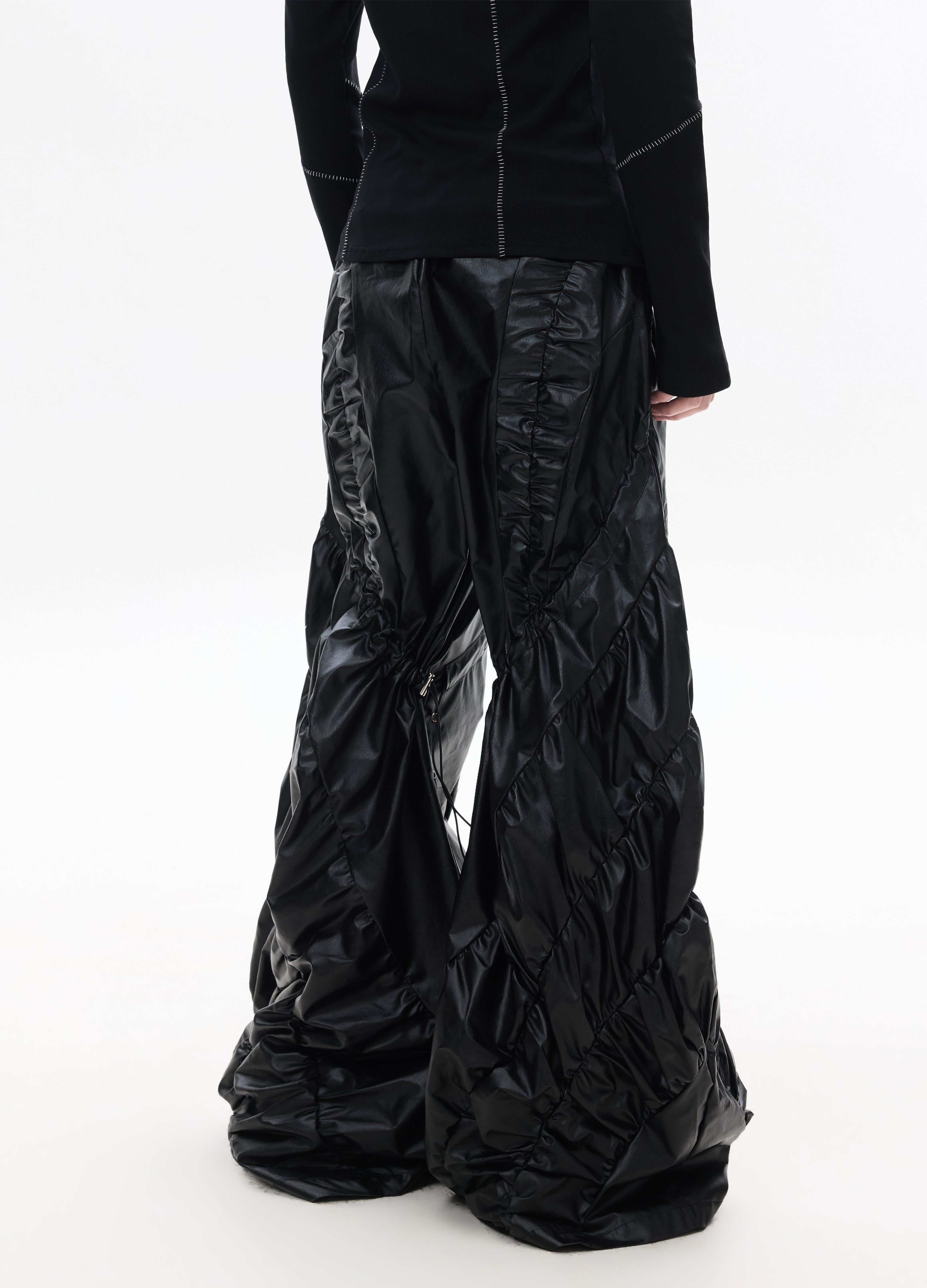 26SS DRAWSTRING PLEATED WIDE LEG PANTS