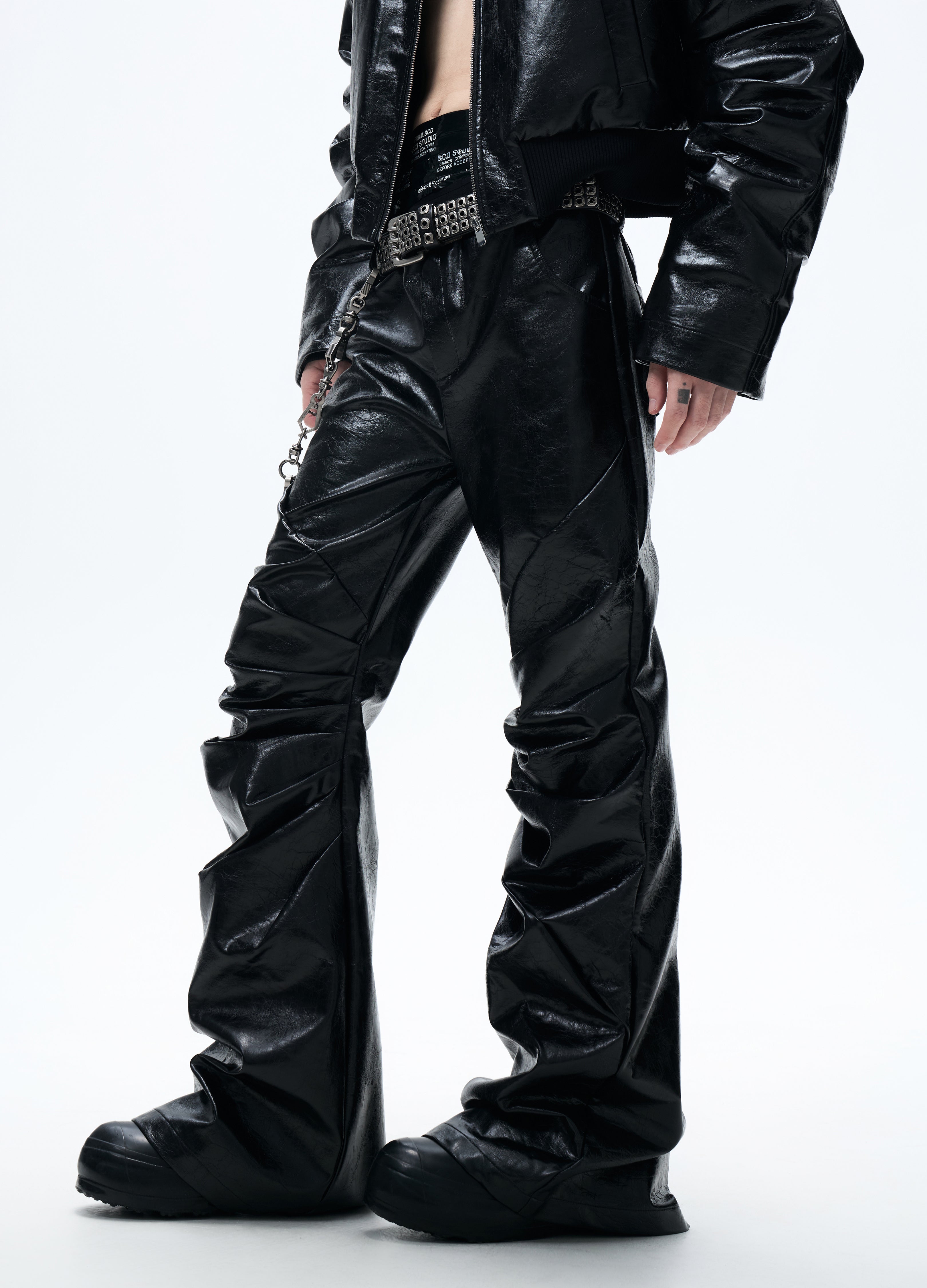 25FW RADIANT PLEAT LEATHER PANTS