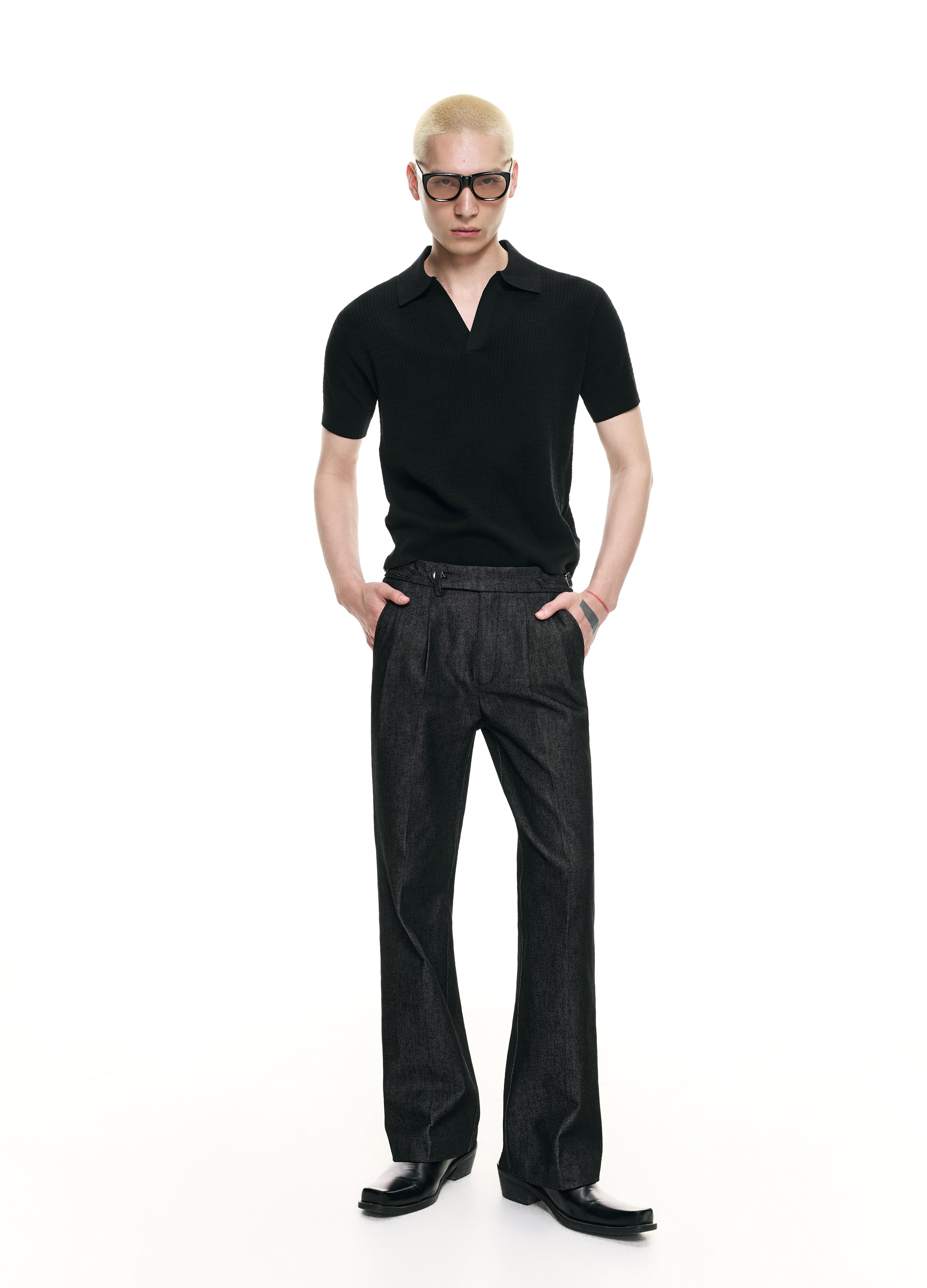 26SS NAPLES PLEATED RAW TROUSERS