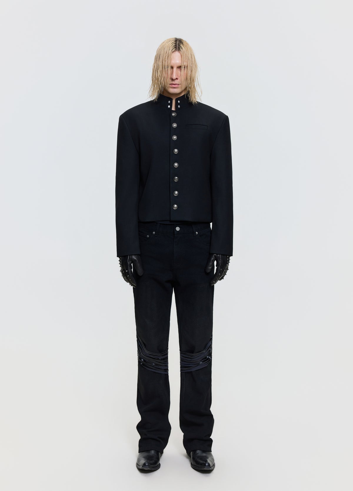 FRKM SCD 26FW oriental metal-button black jacket — product view 1