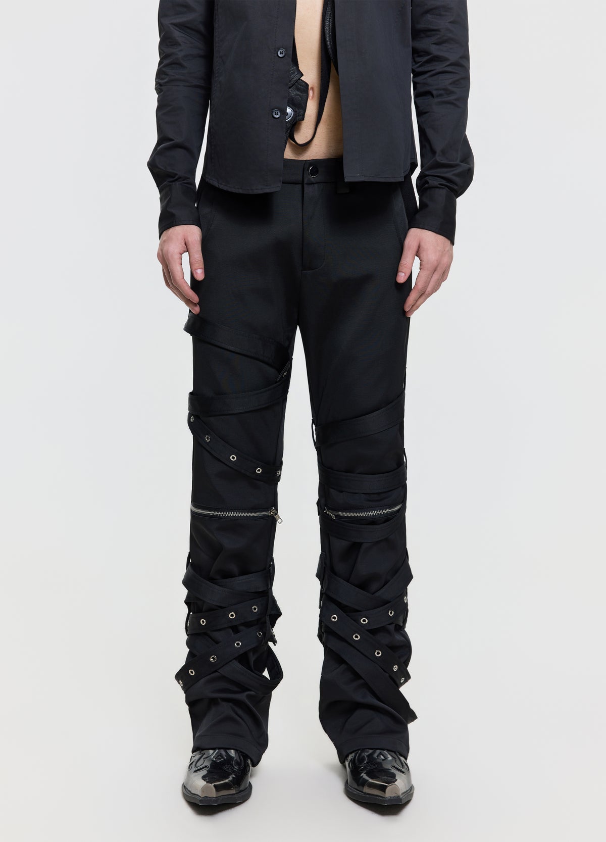 26FW PUNK STRAP FLARE PANTS