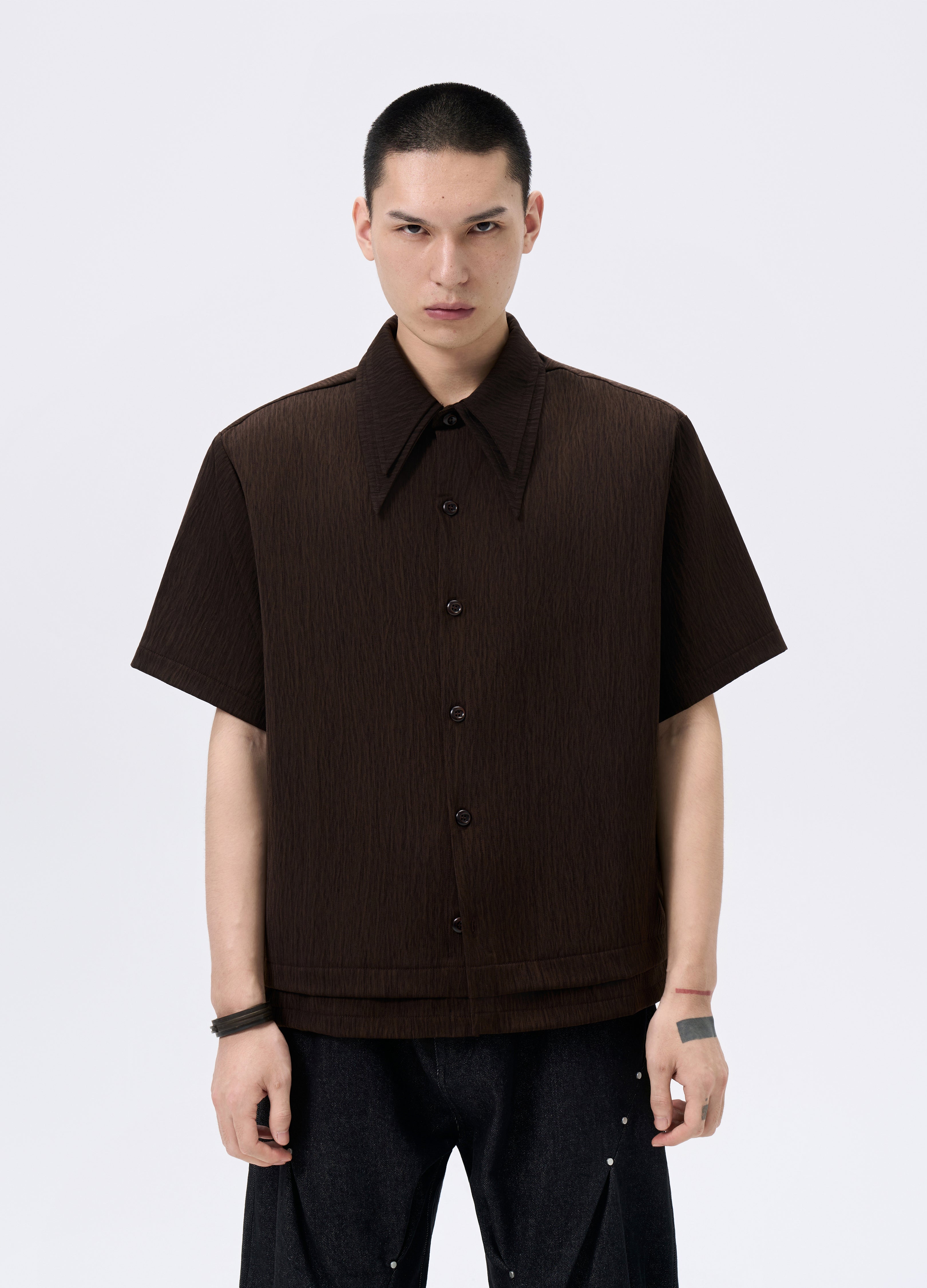 26SS DUAL COLLAR LAYER SHIRT