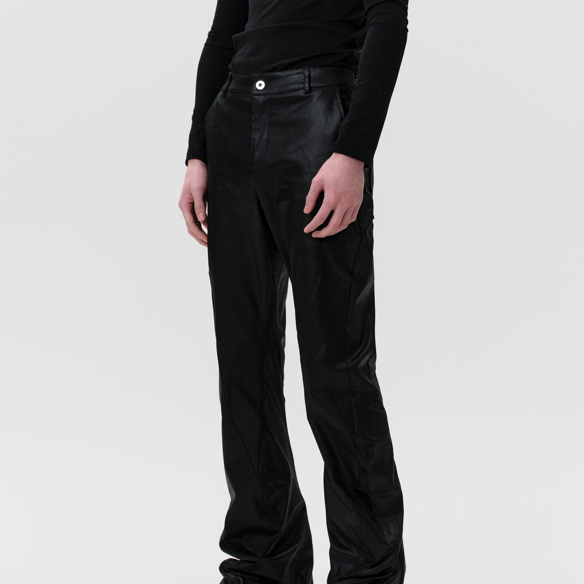 25SS TWISTED WAX COATED PANTS