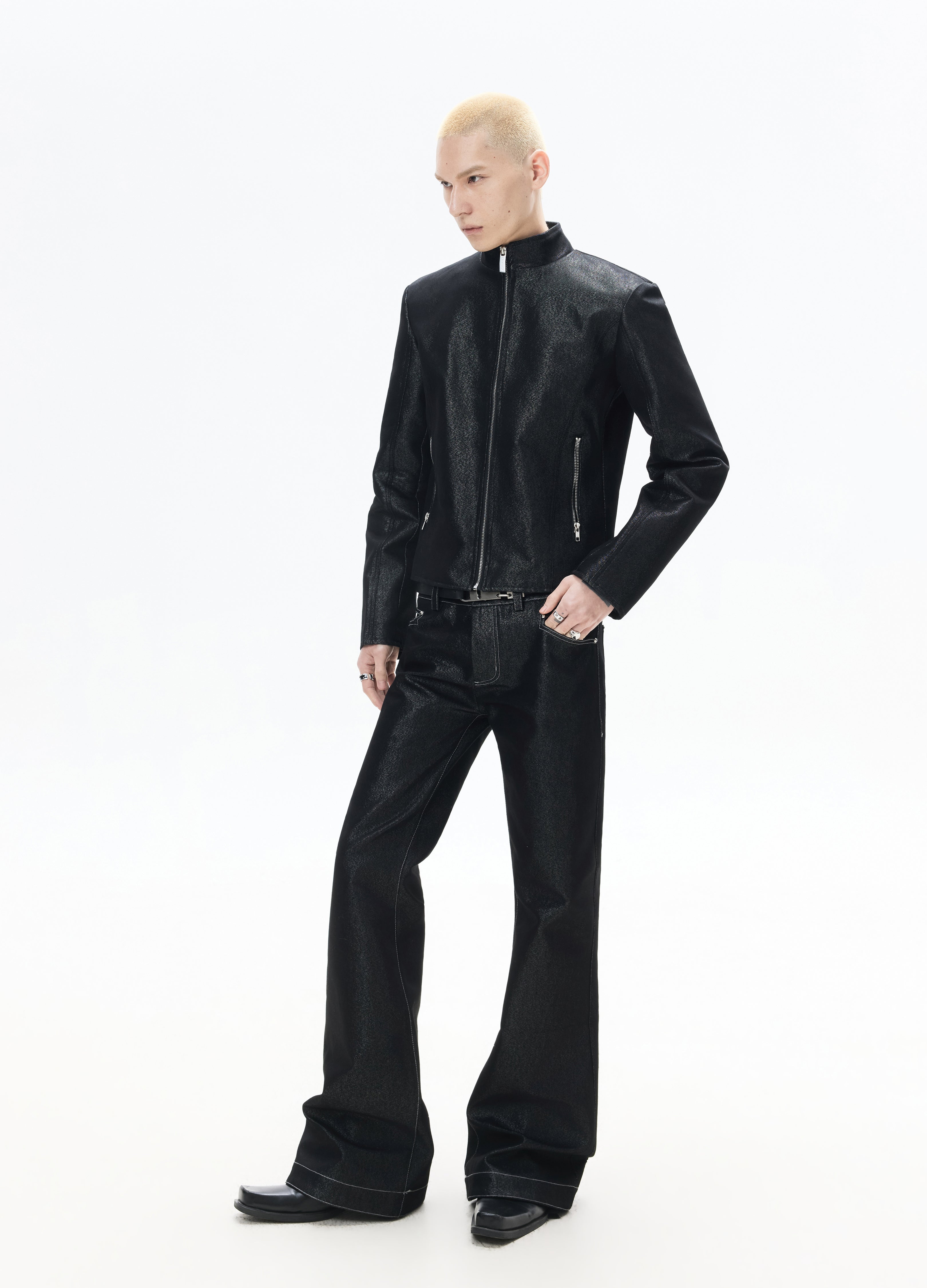 26SS METALLIC SHIMMER DENIM JACKET