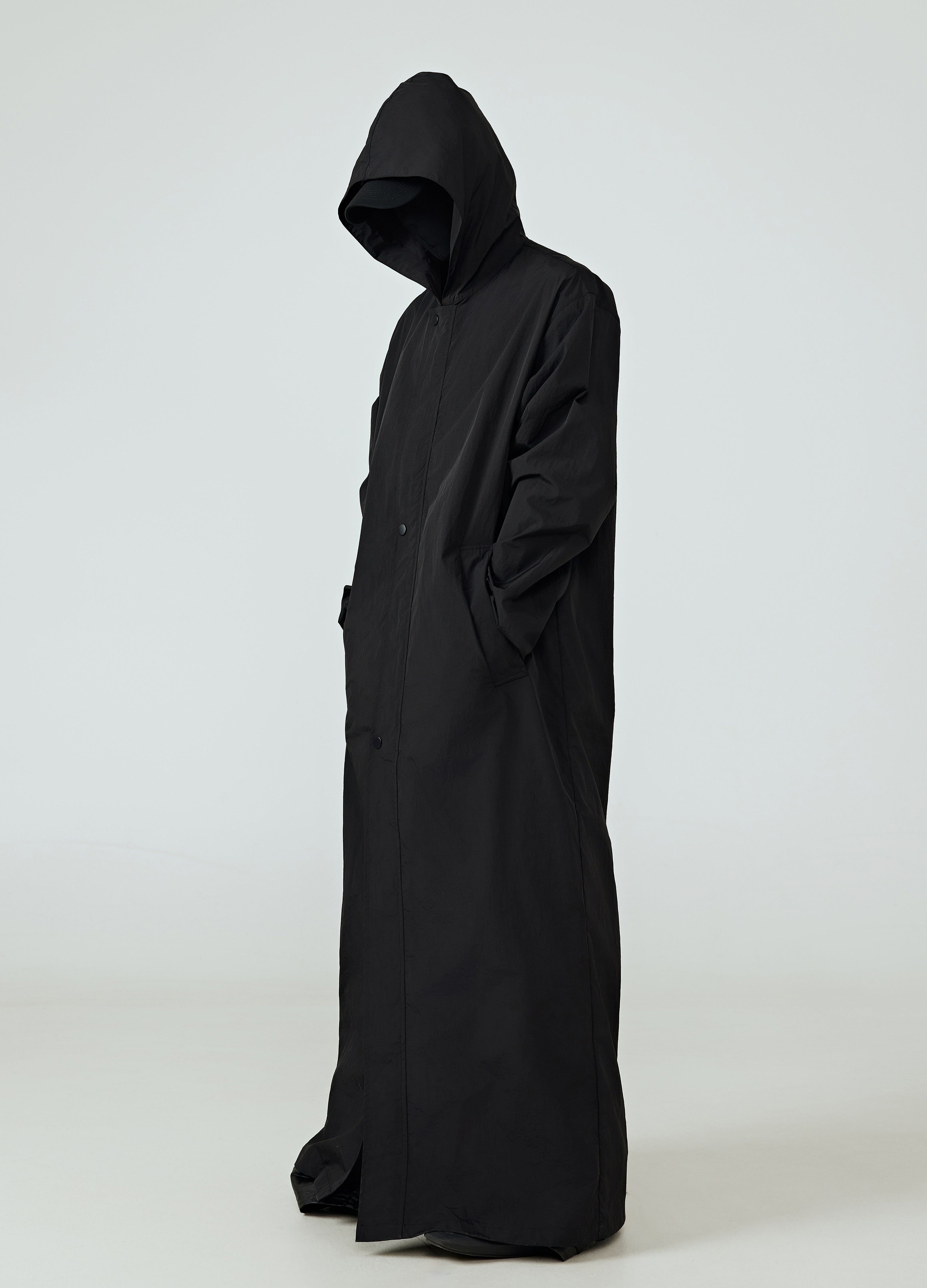 25SS DARK CASCADE HOODED TRENCH