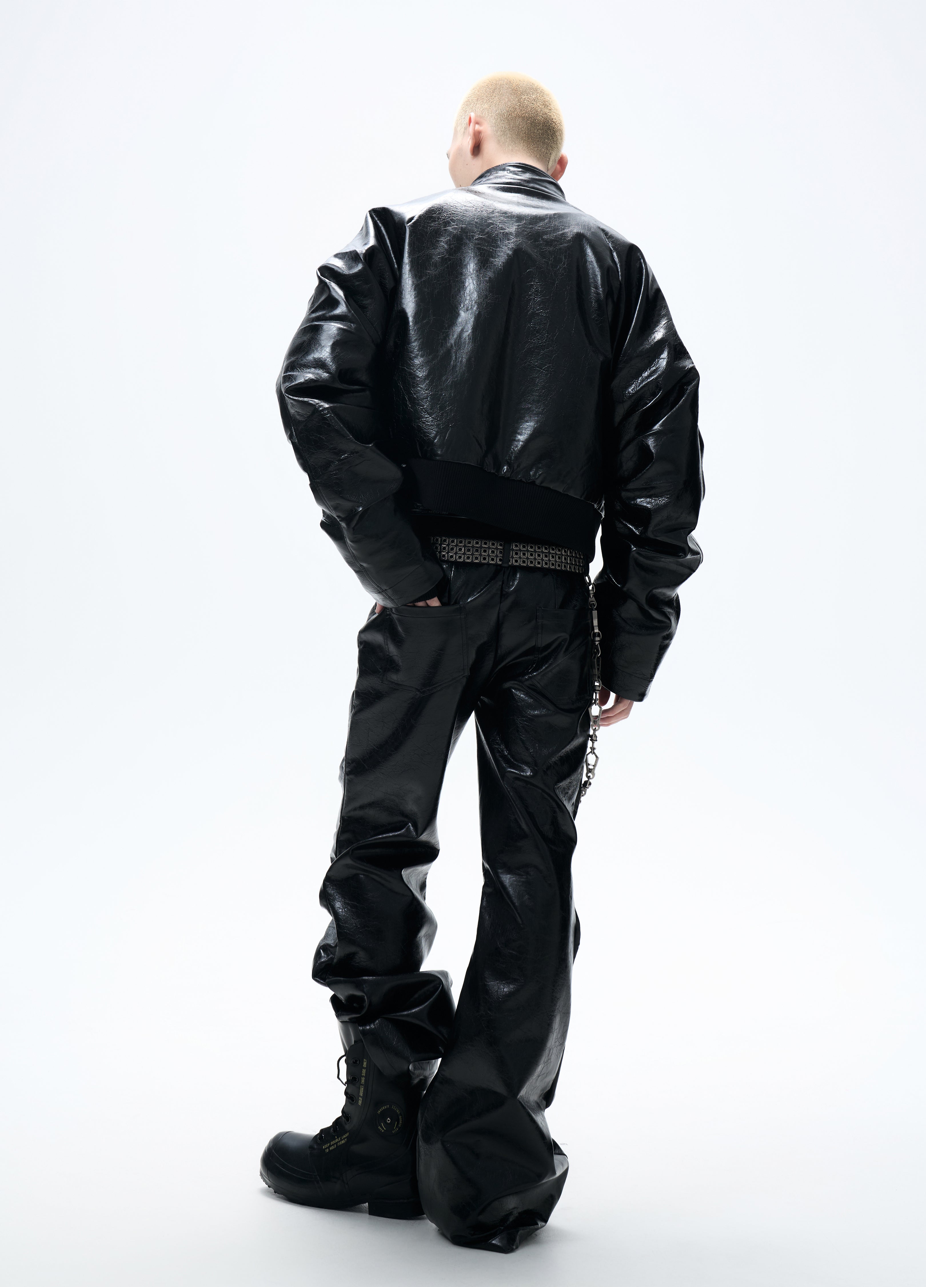 GIACCA IMBOTTITA IN PELLE PLISSETTATA 25FW