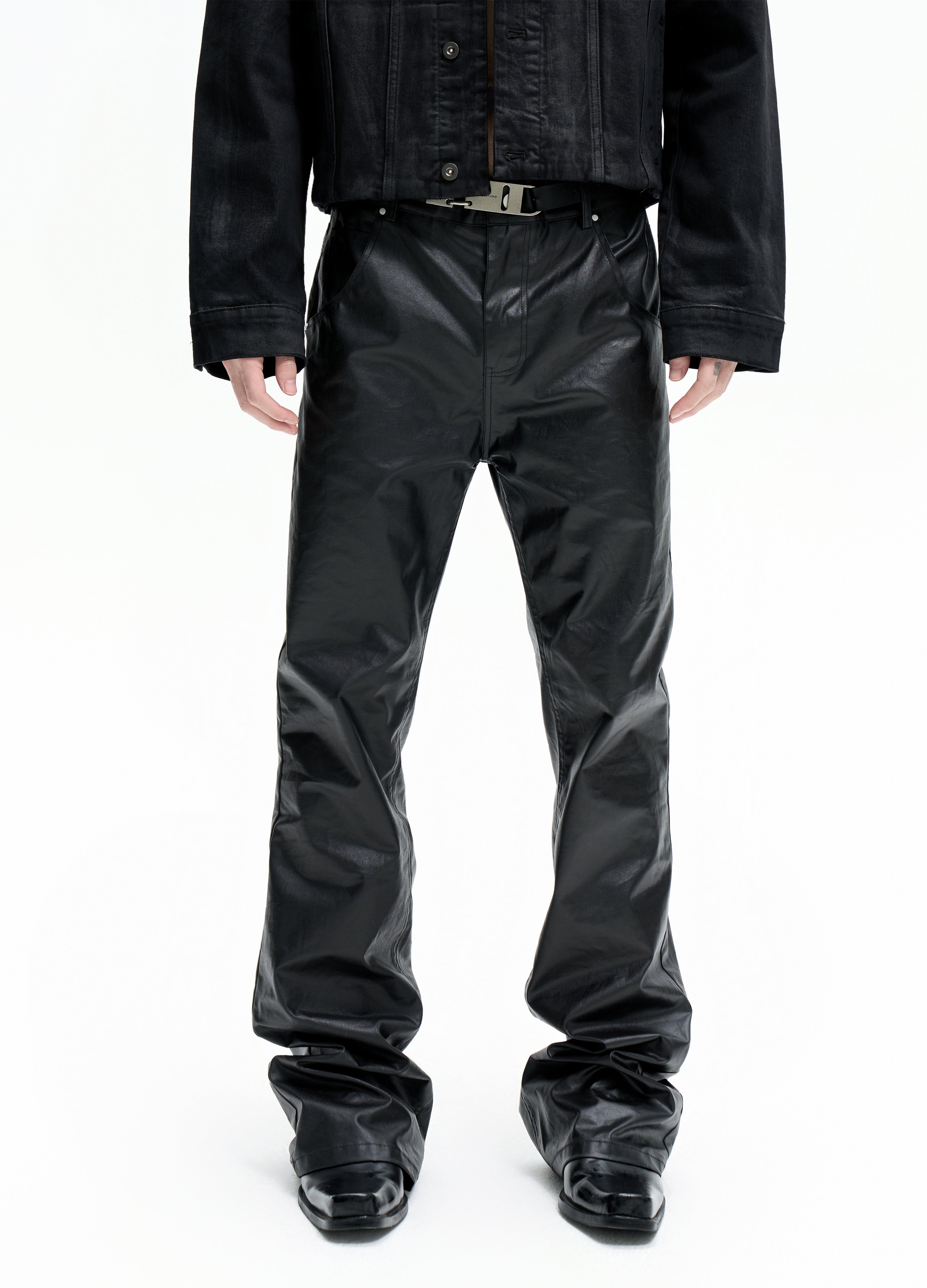 25FW WAXED SKINNY STACKED PANTS