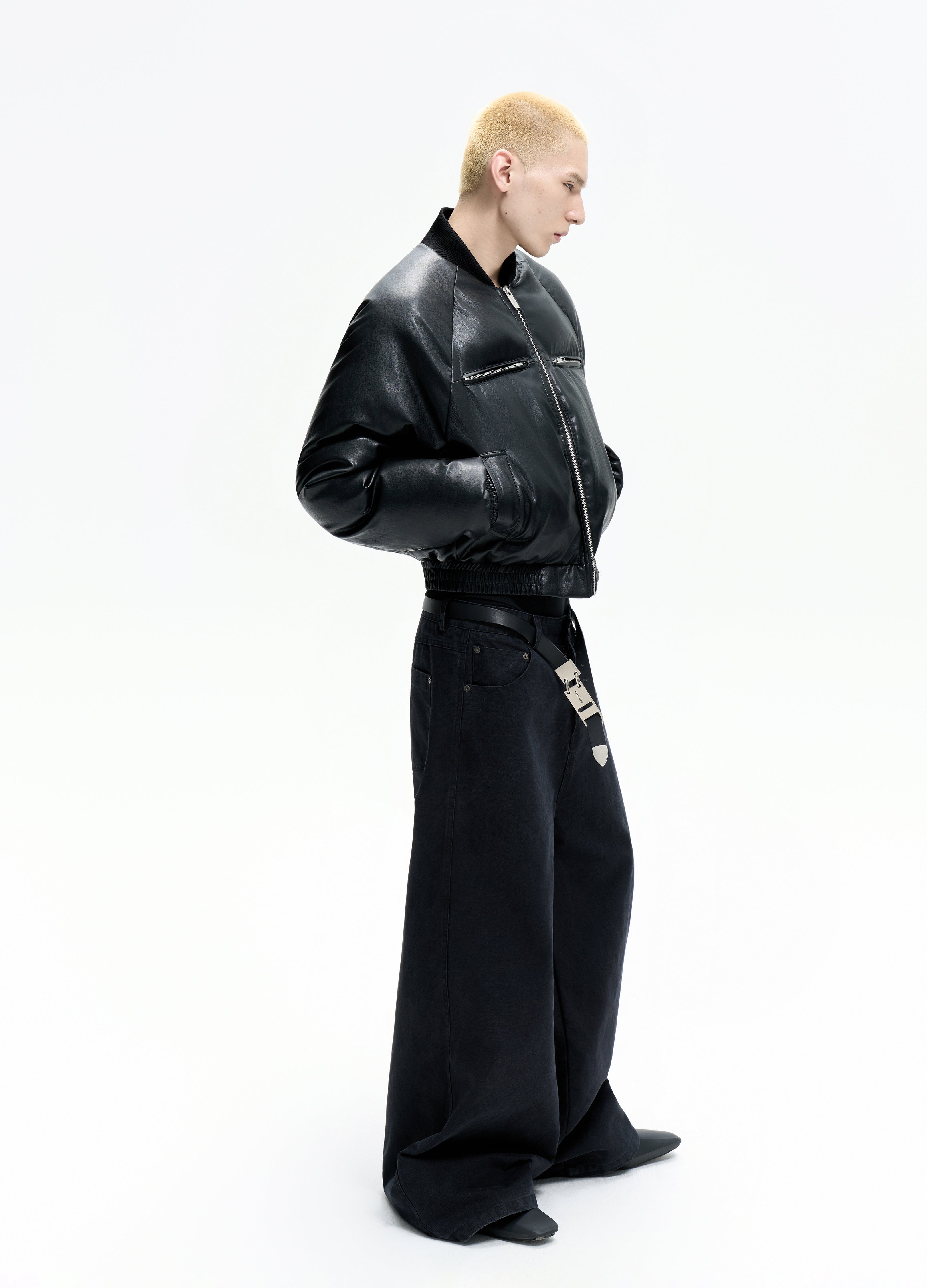 25FW LEATHER PUFFER BOMBER