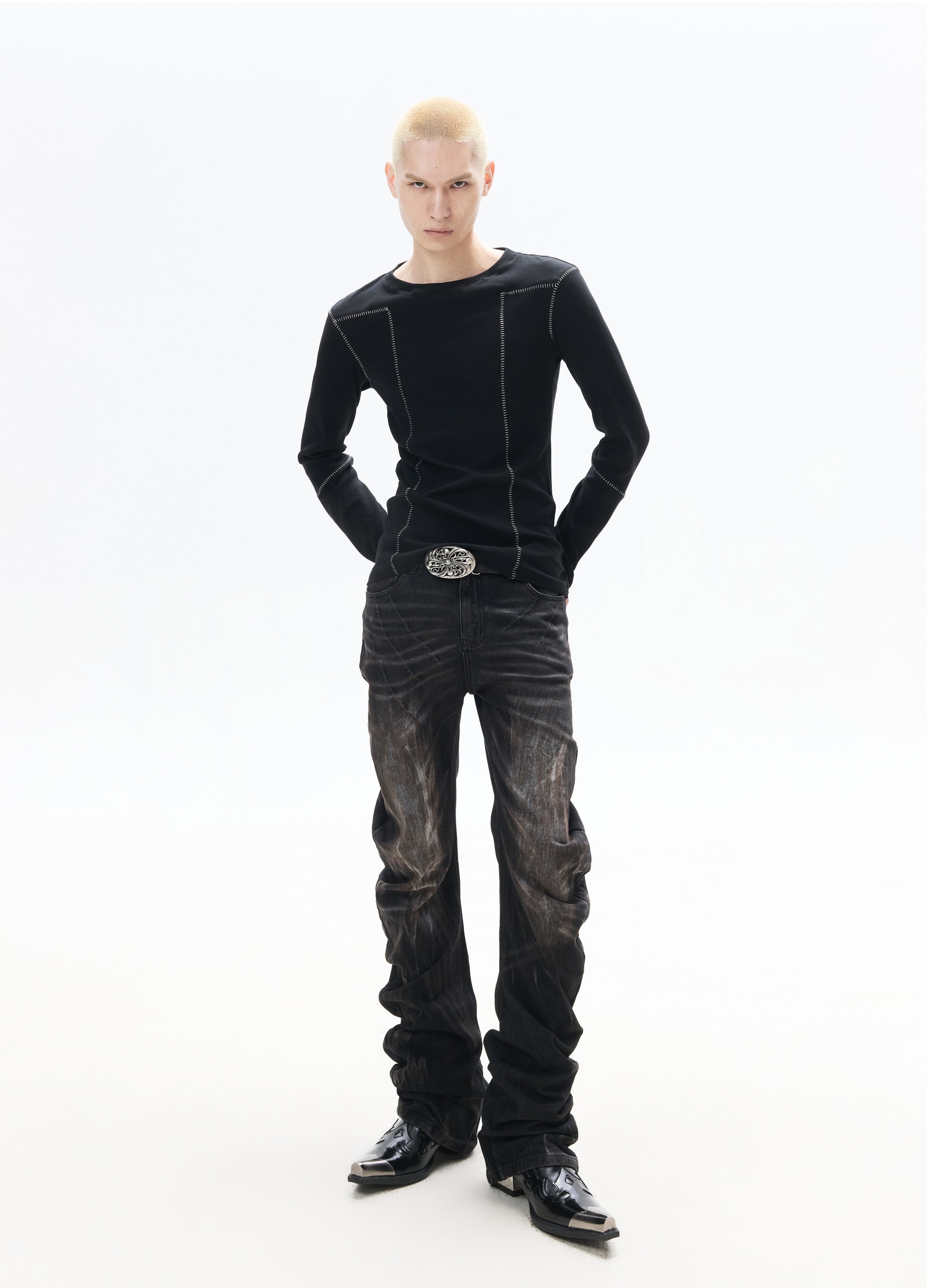 26SS STITCHED SLIM FIT LONG SLEEVE TEE