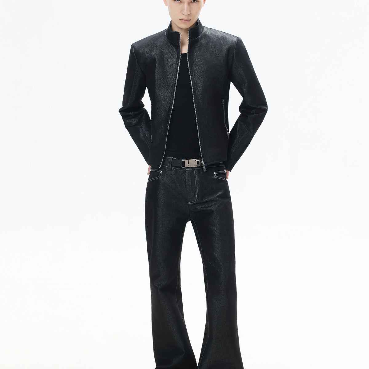 26SS METALLIC SHIMMER DENIM JACKET