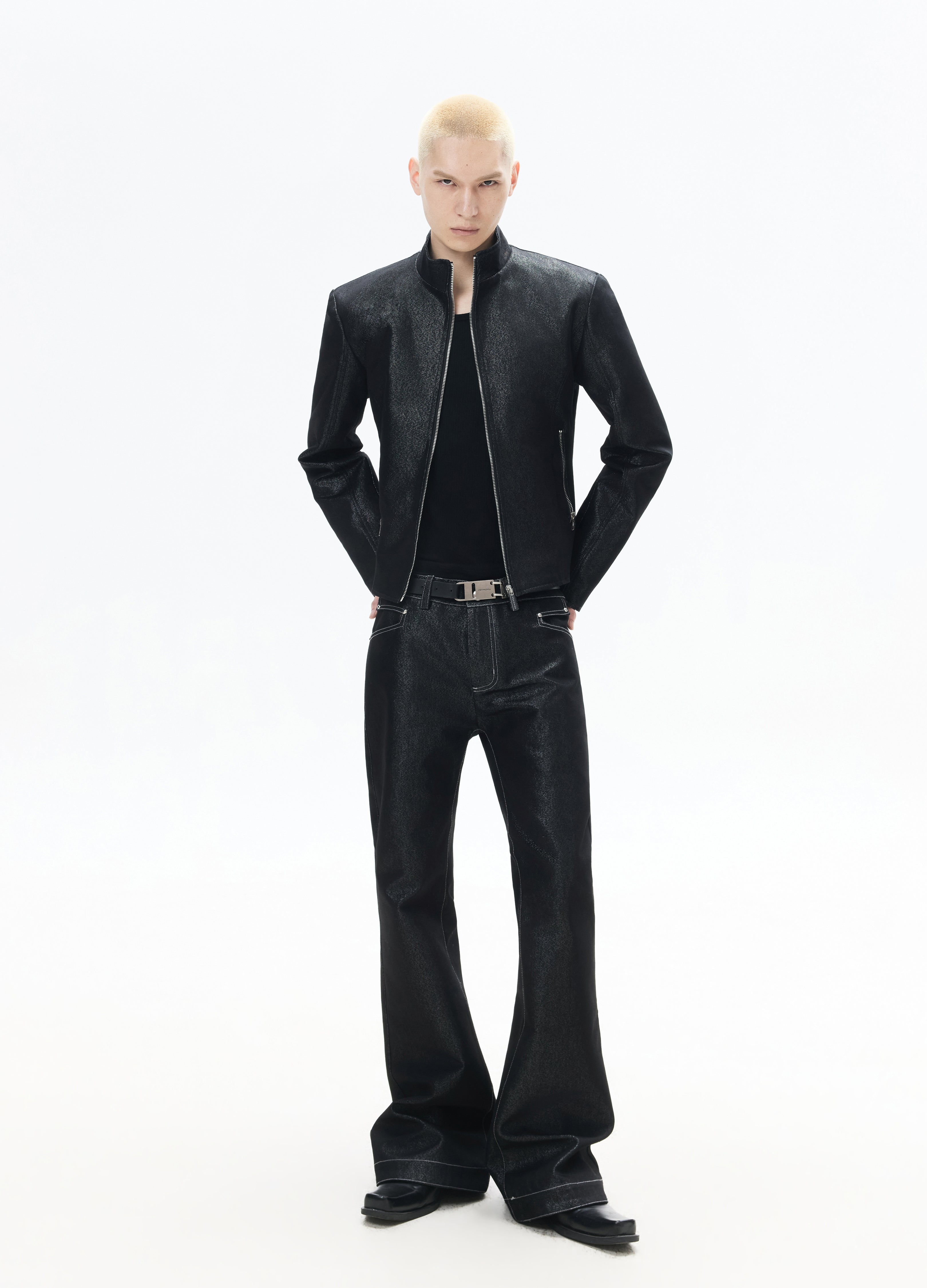 26SS METALLIC SHIMMER DENIM JACKET