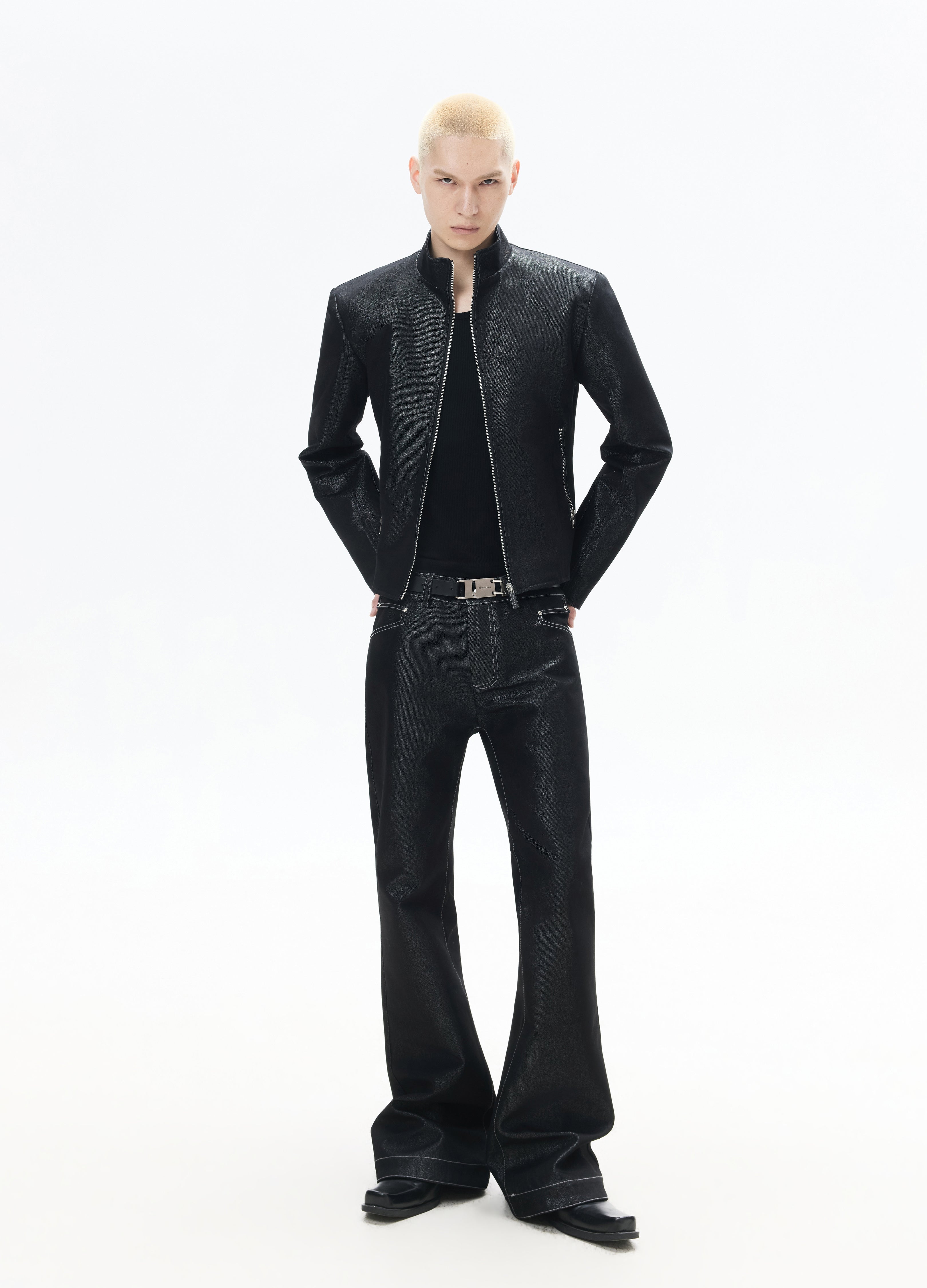 26SS METALLIC SHIMMER BOOTCUT JEANS