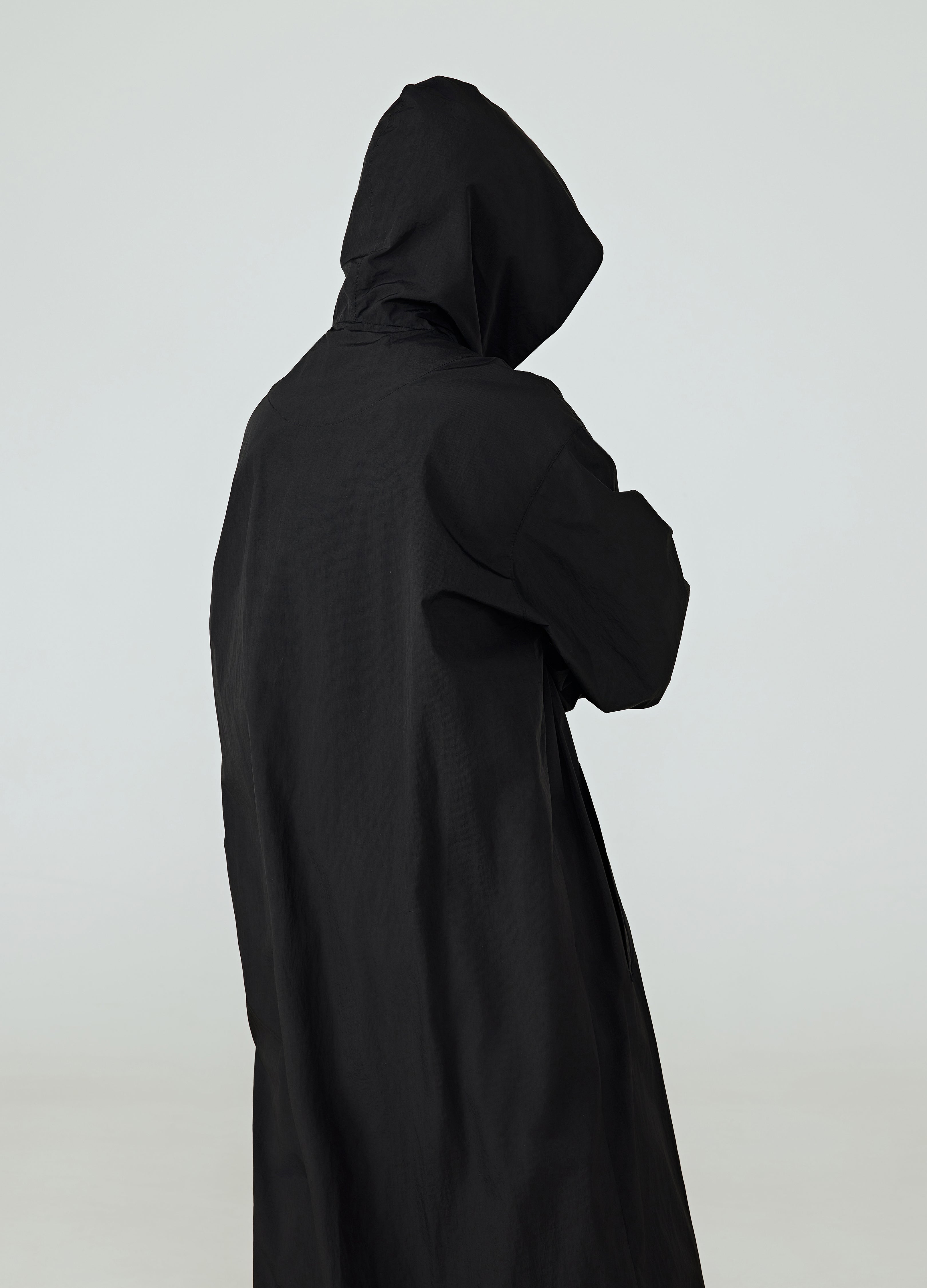 25SS DARK CASCADE HOODED TRENCH