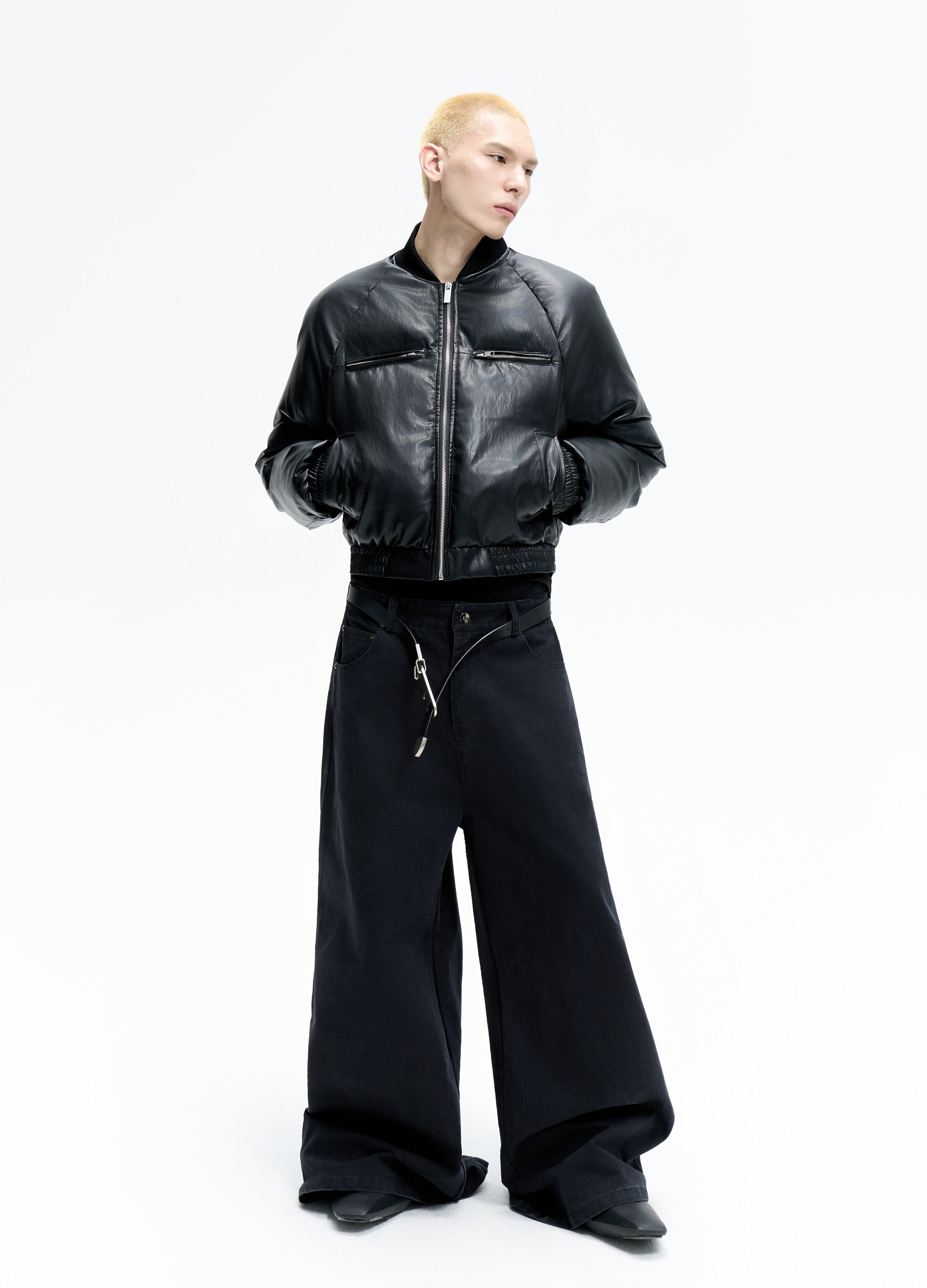 25FW LEATHER PUFFER BOMBER