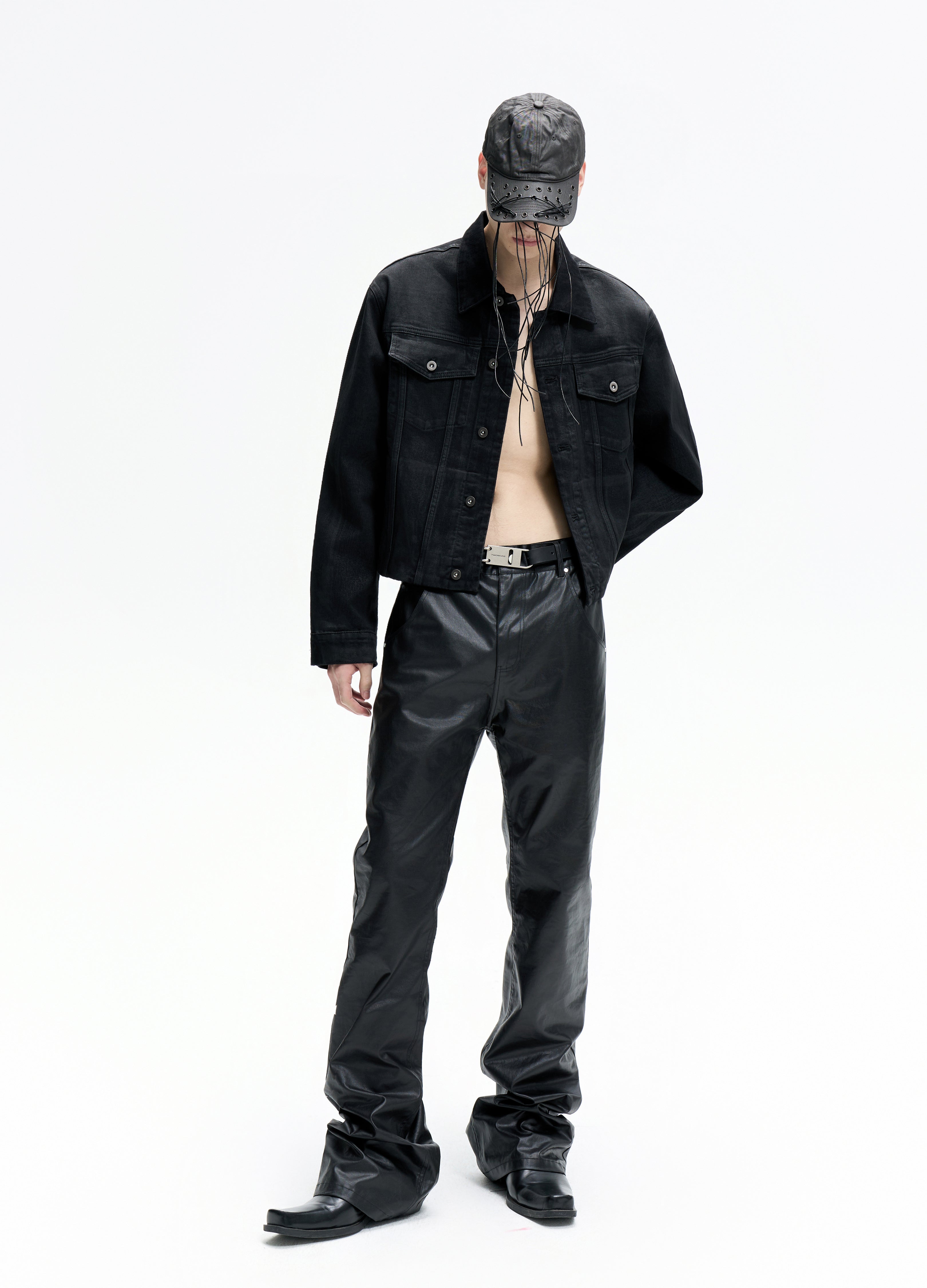 25FW WAXED SKINNY STACKED PANTS