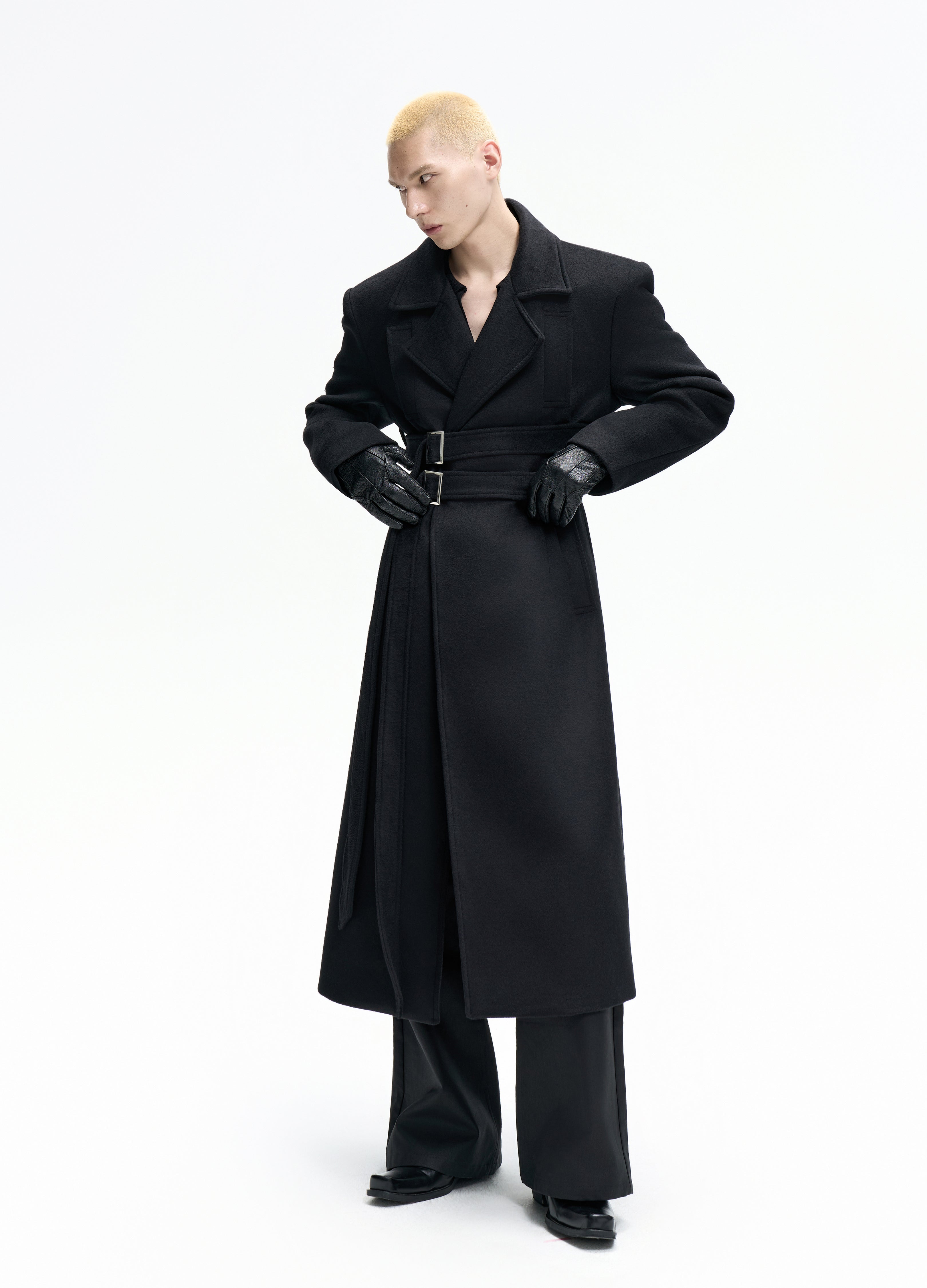 25FW DOUBLE-BELT WOOL COAT