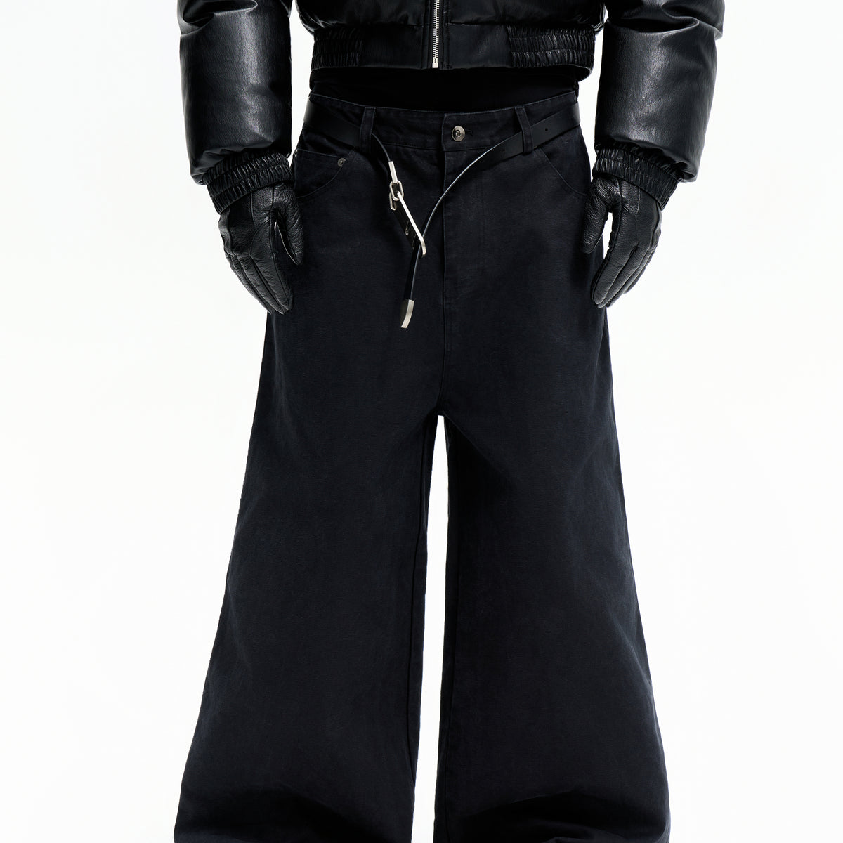 25FW WASHED BLACK BAGGY DENIM