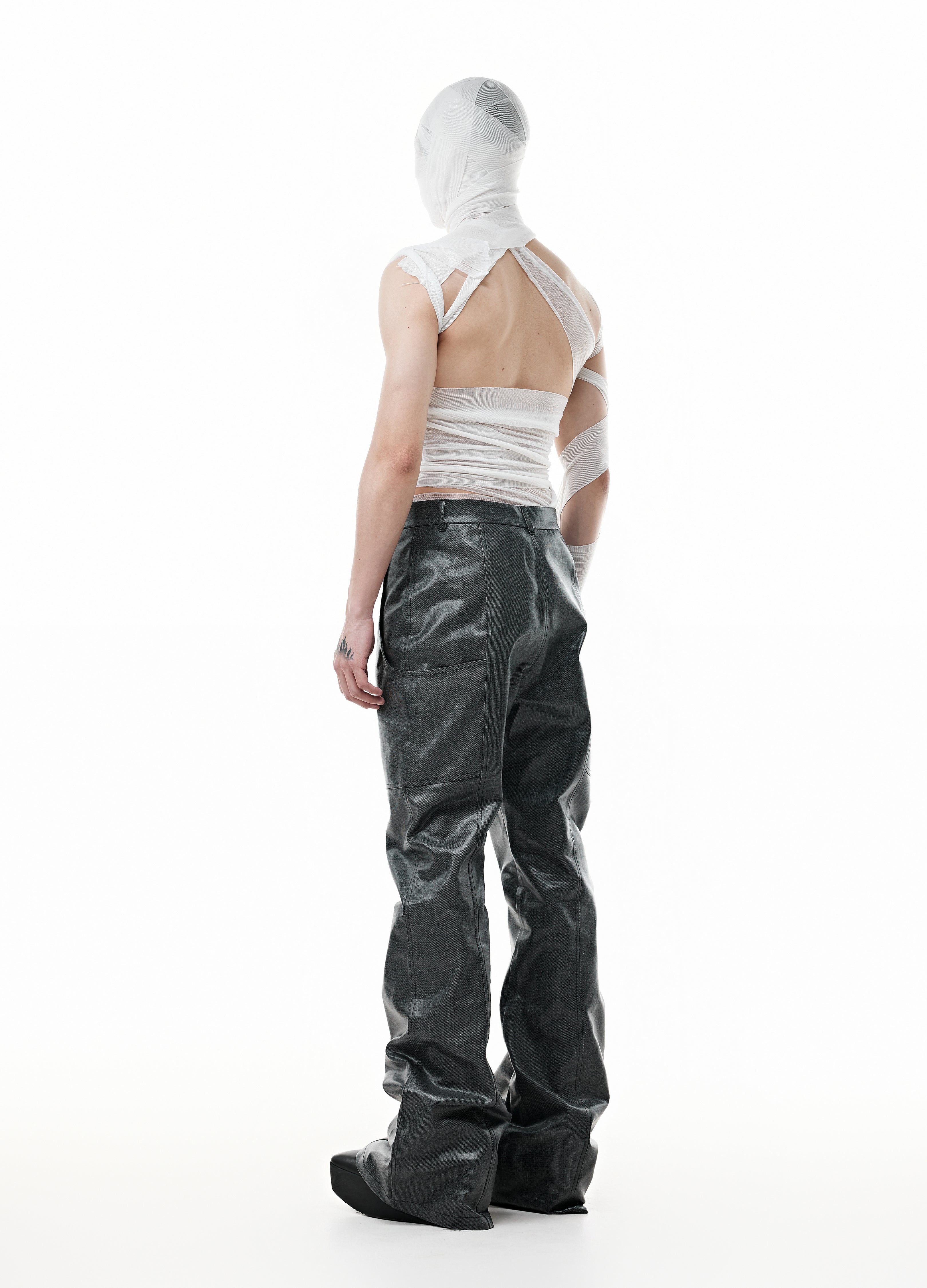 WAXED DRAPE DIVIDED PANTS