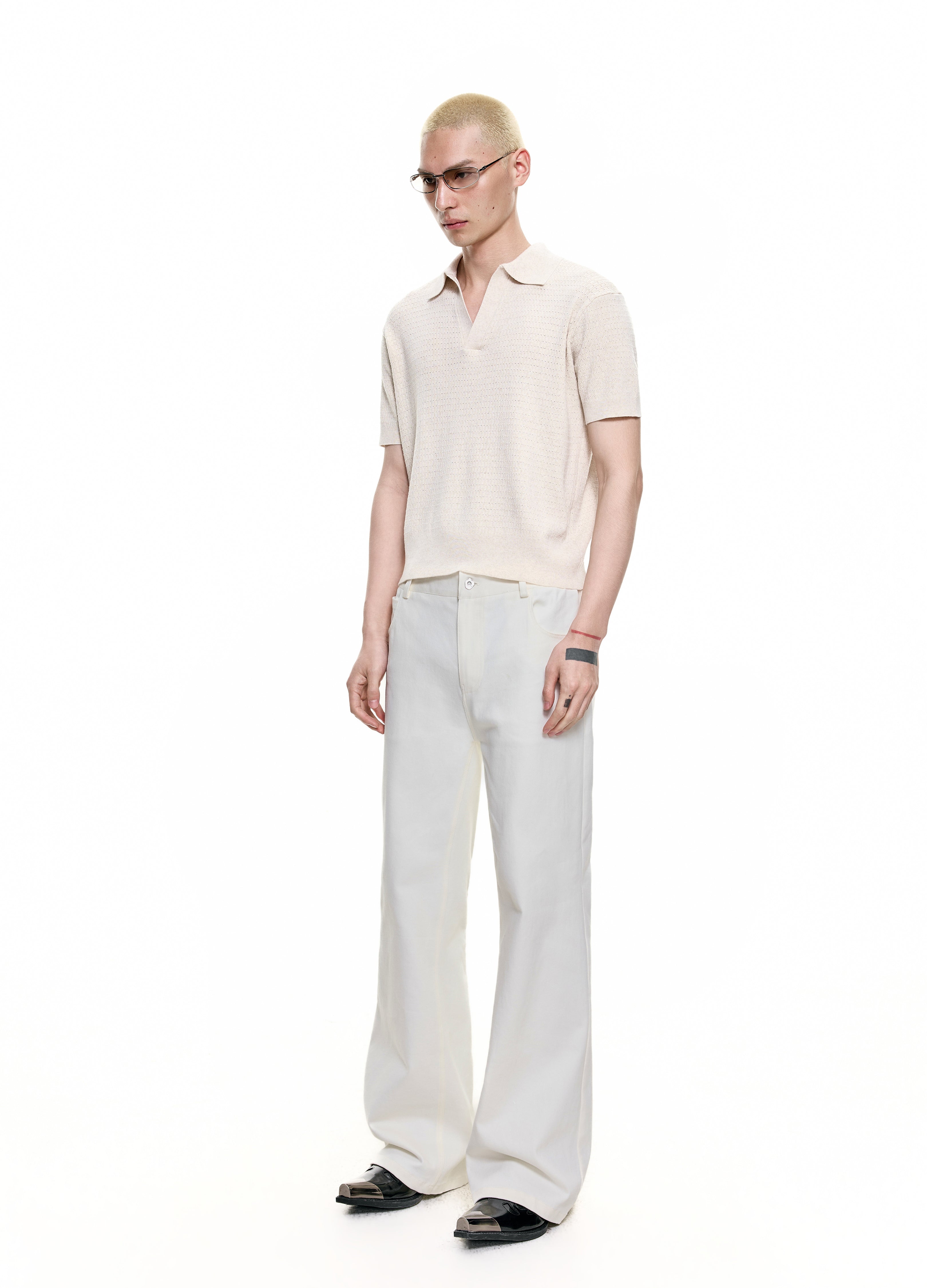 26SS OPEN-KNIT RESORT POLO