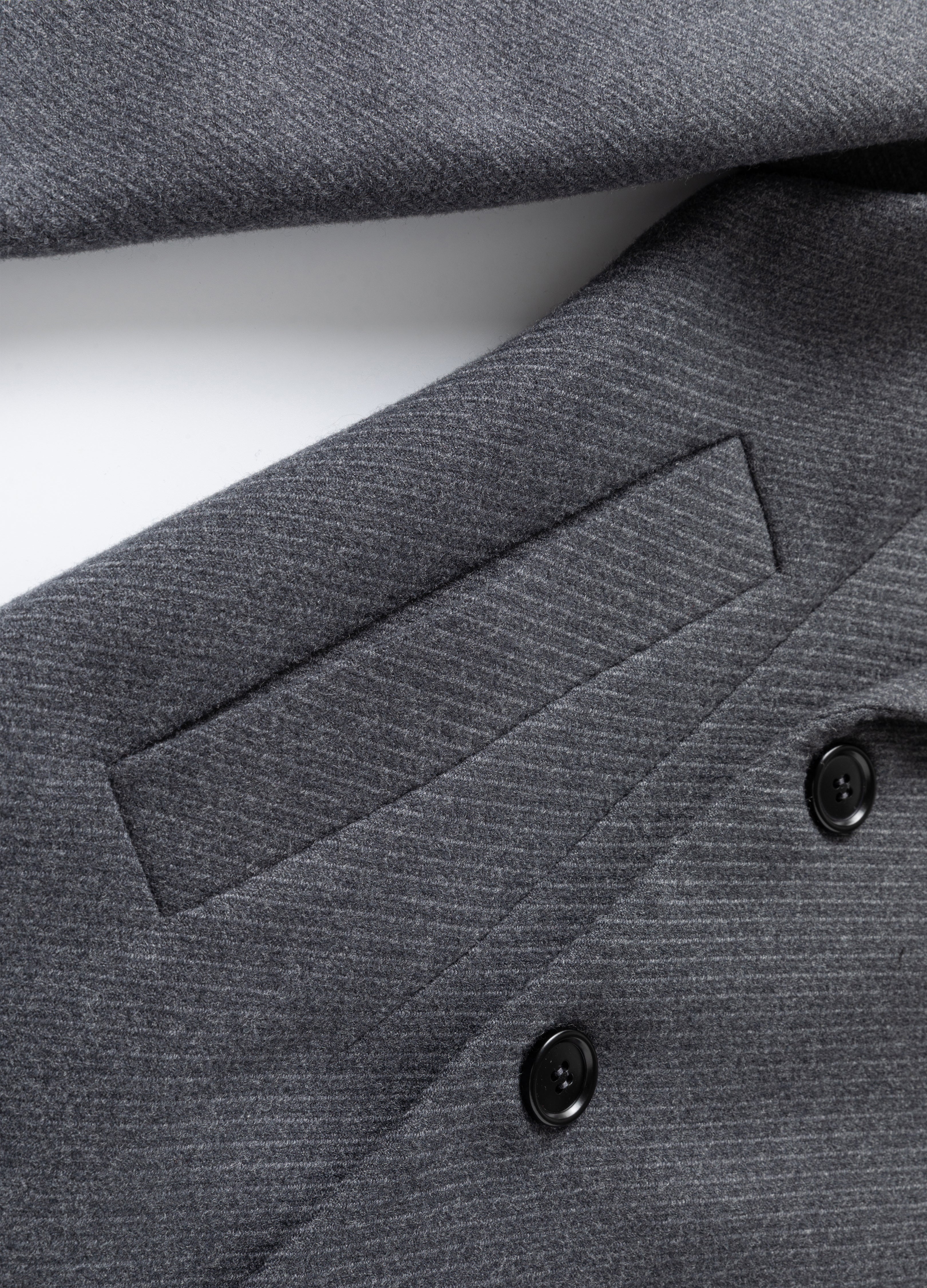 25FW GREY WAISTED WOOL OVERCOAT