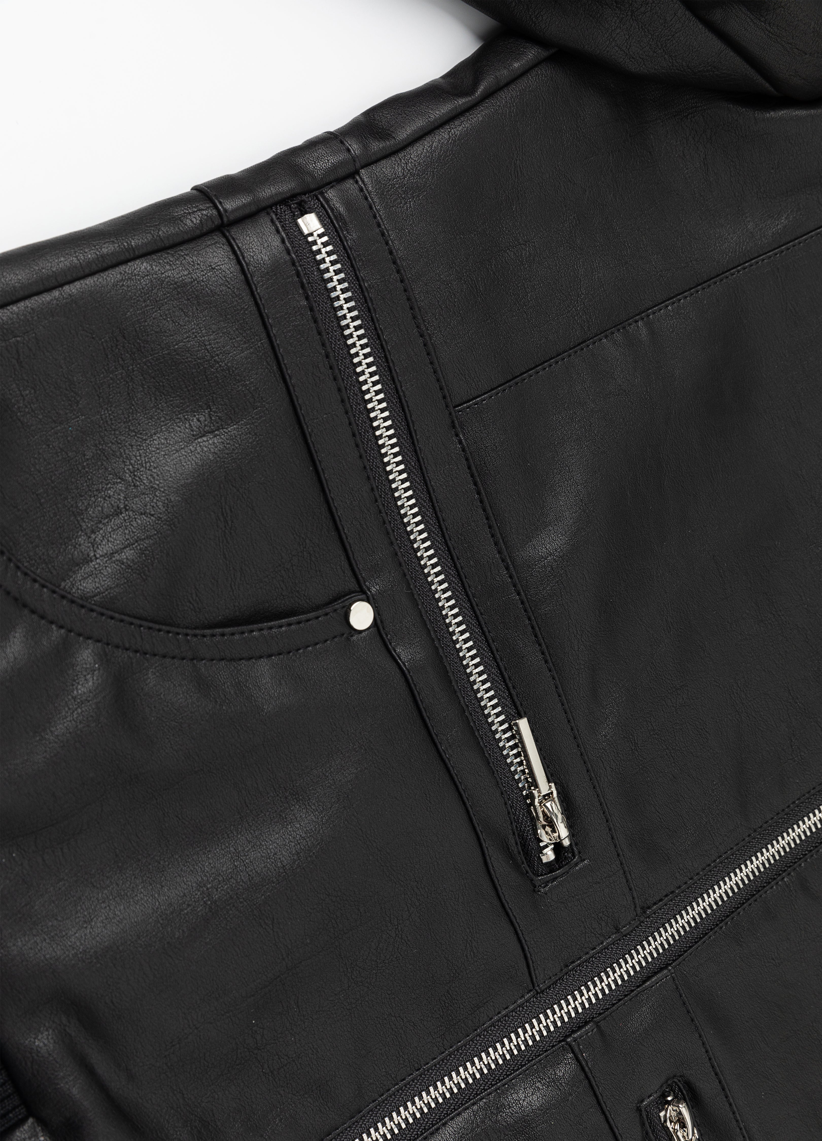 26SS STAND-COLLAR LEATHER JACKET