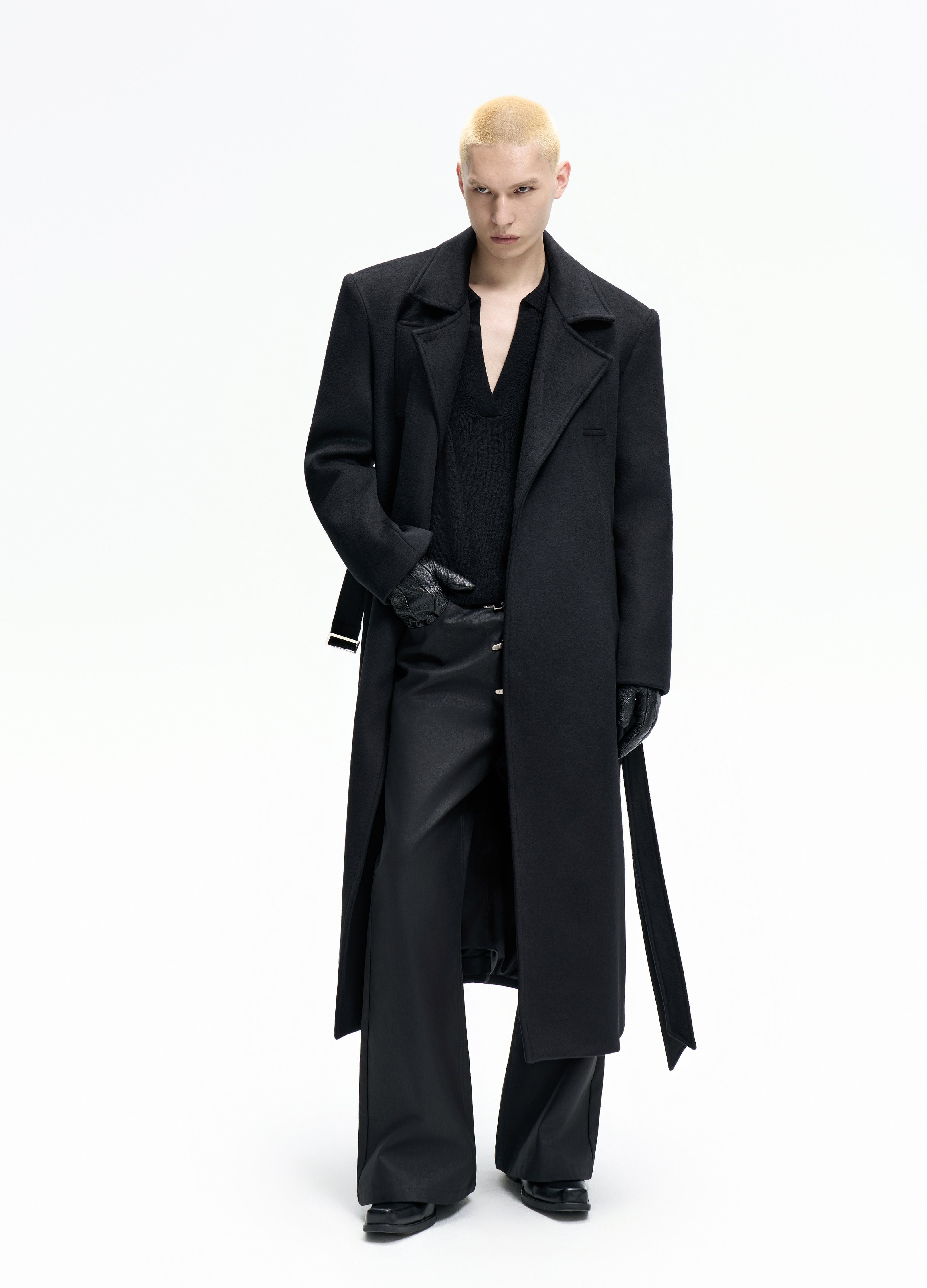 25FW DOUBLE-BELT WOOL COAT
