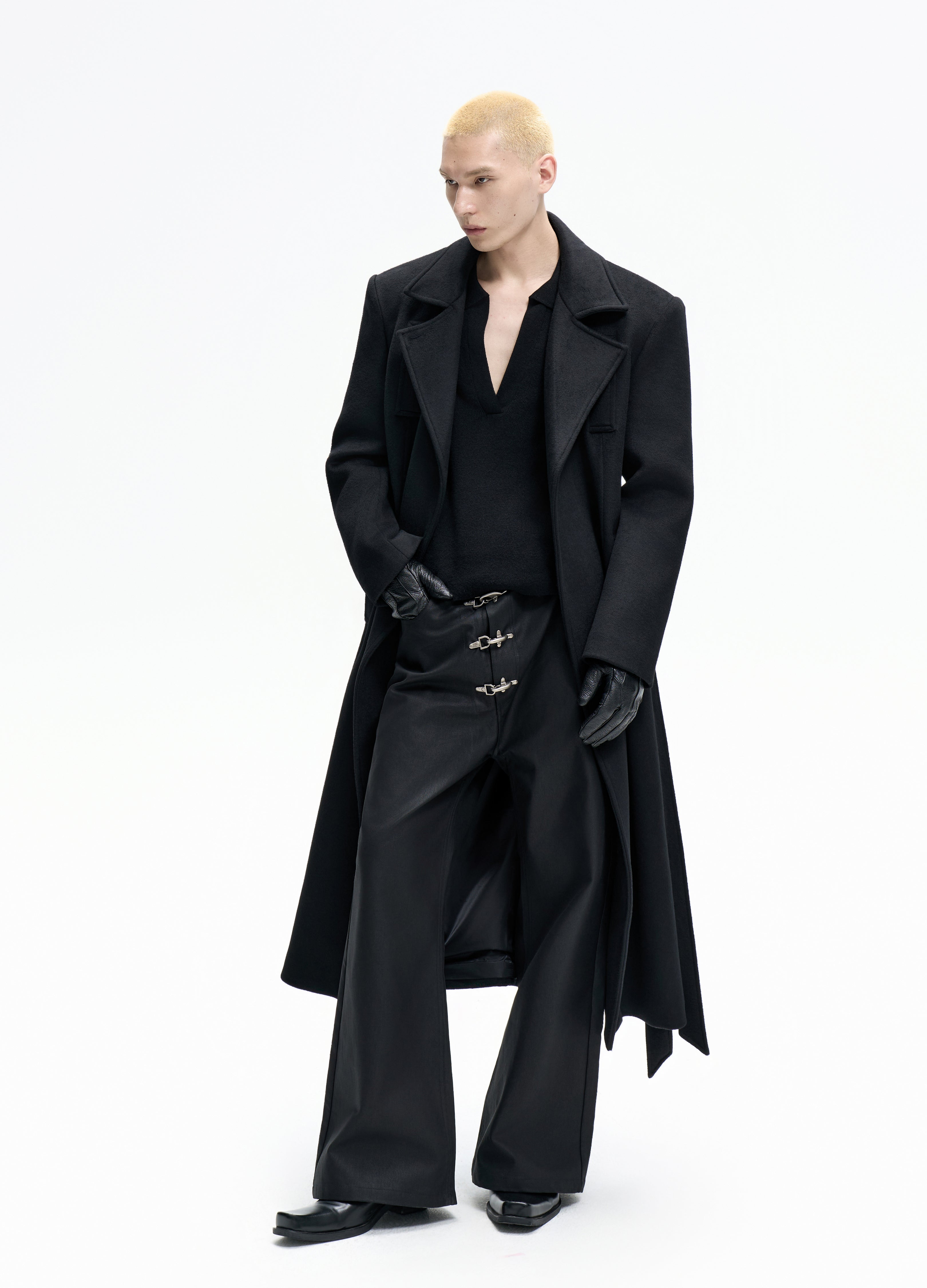 25FW DOUBLE-BELT WOOL COAT