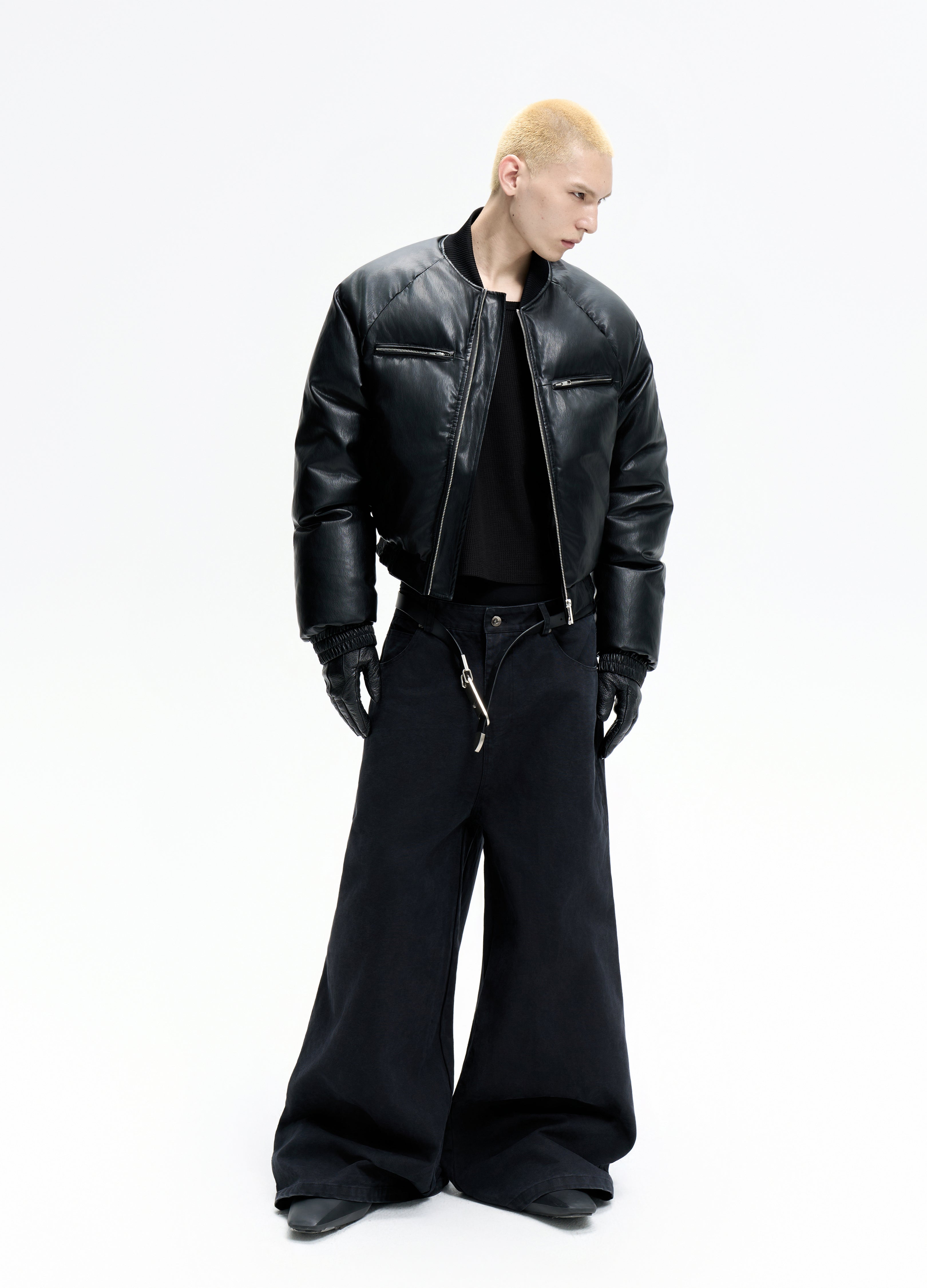 25FW LEATHER PUFFER BOMBER