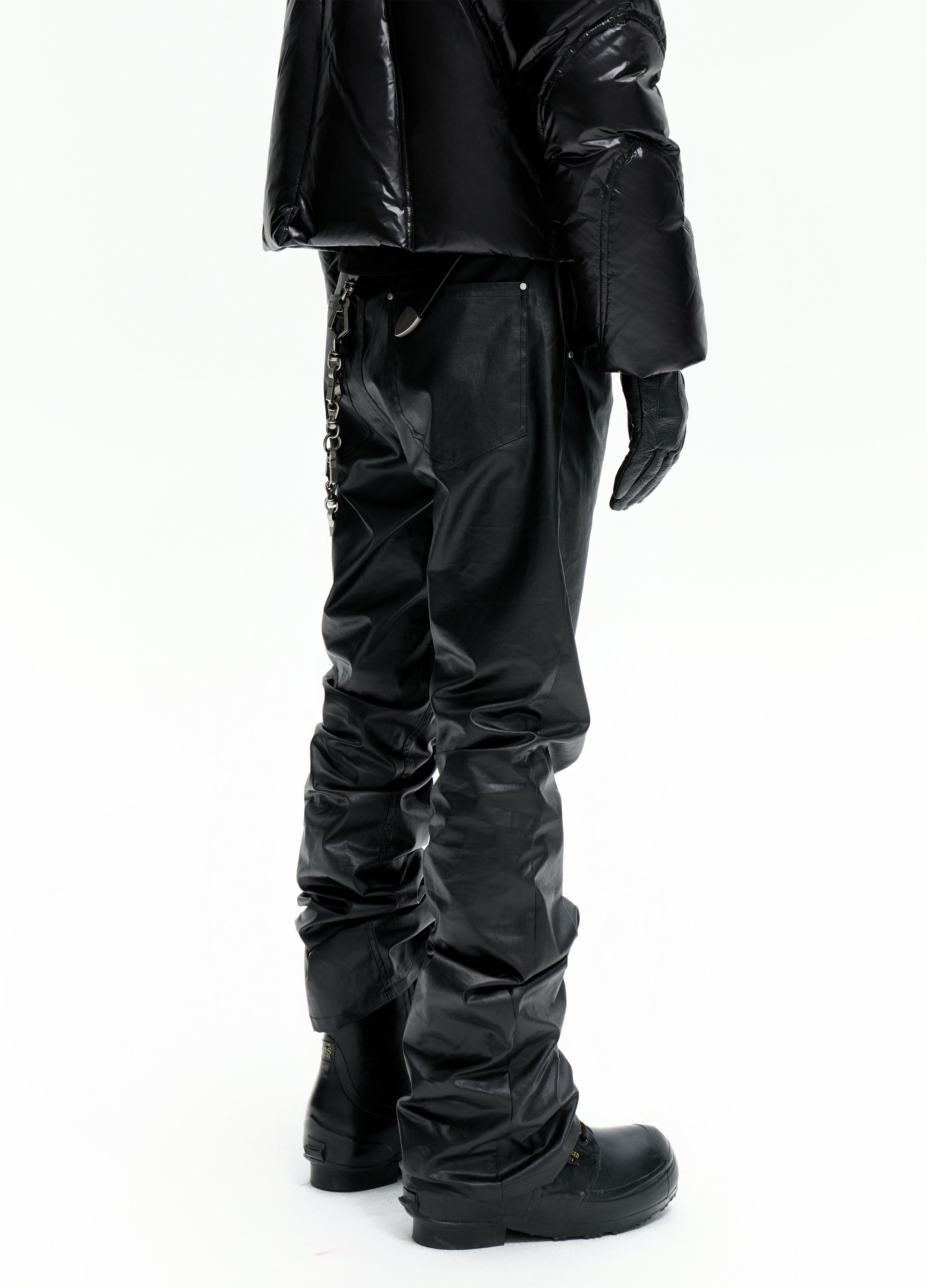 25FW WAXED SKINNY STACKED PANTS