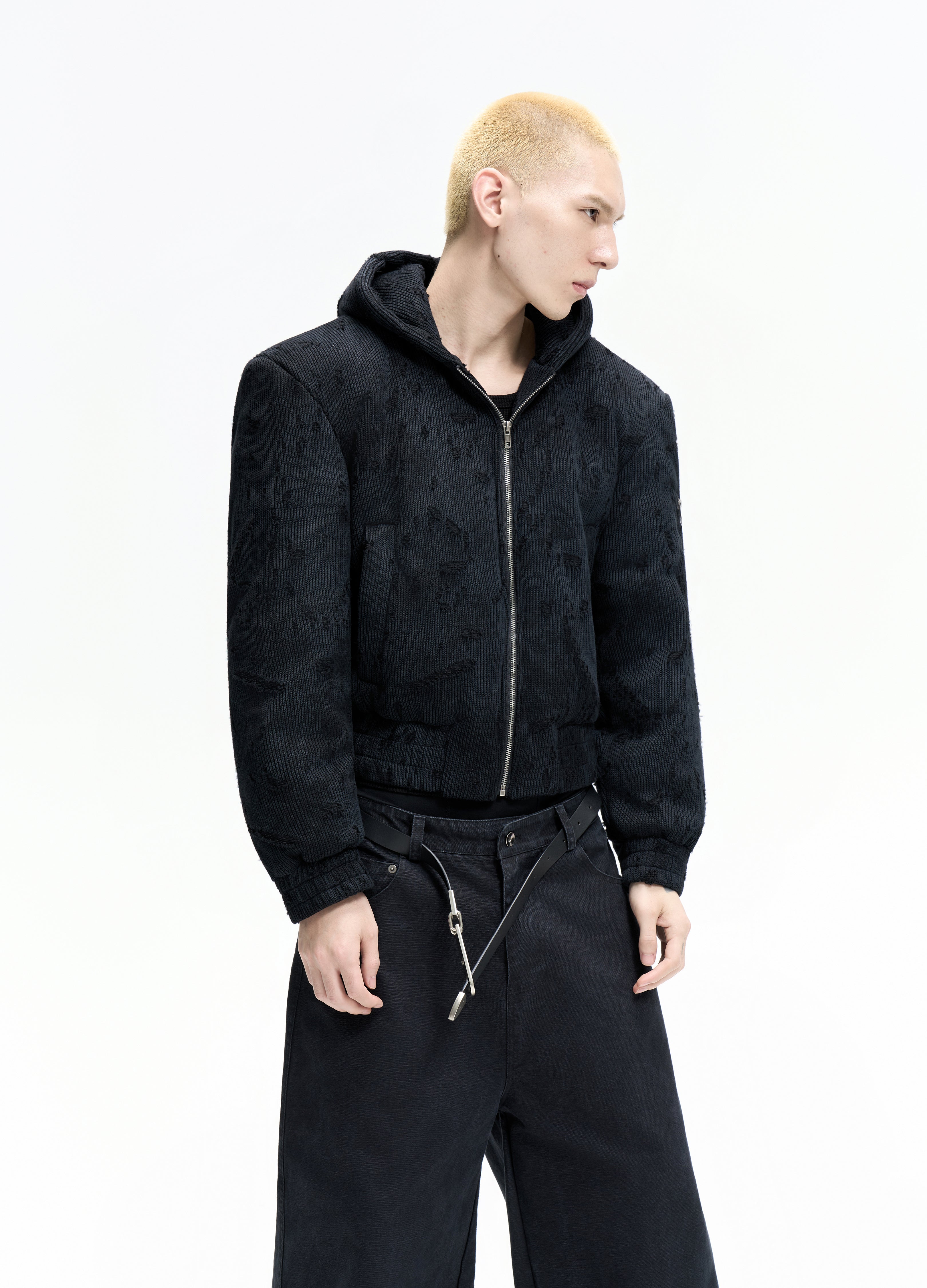 25FW DISTRESSED TEXTURE PUFFER