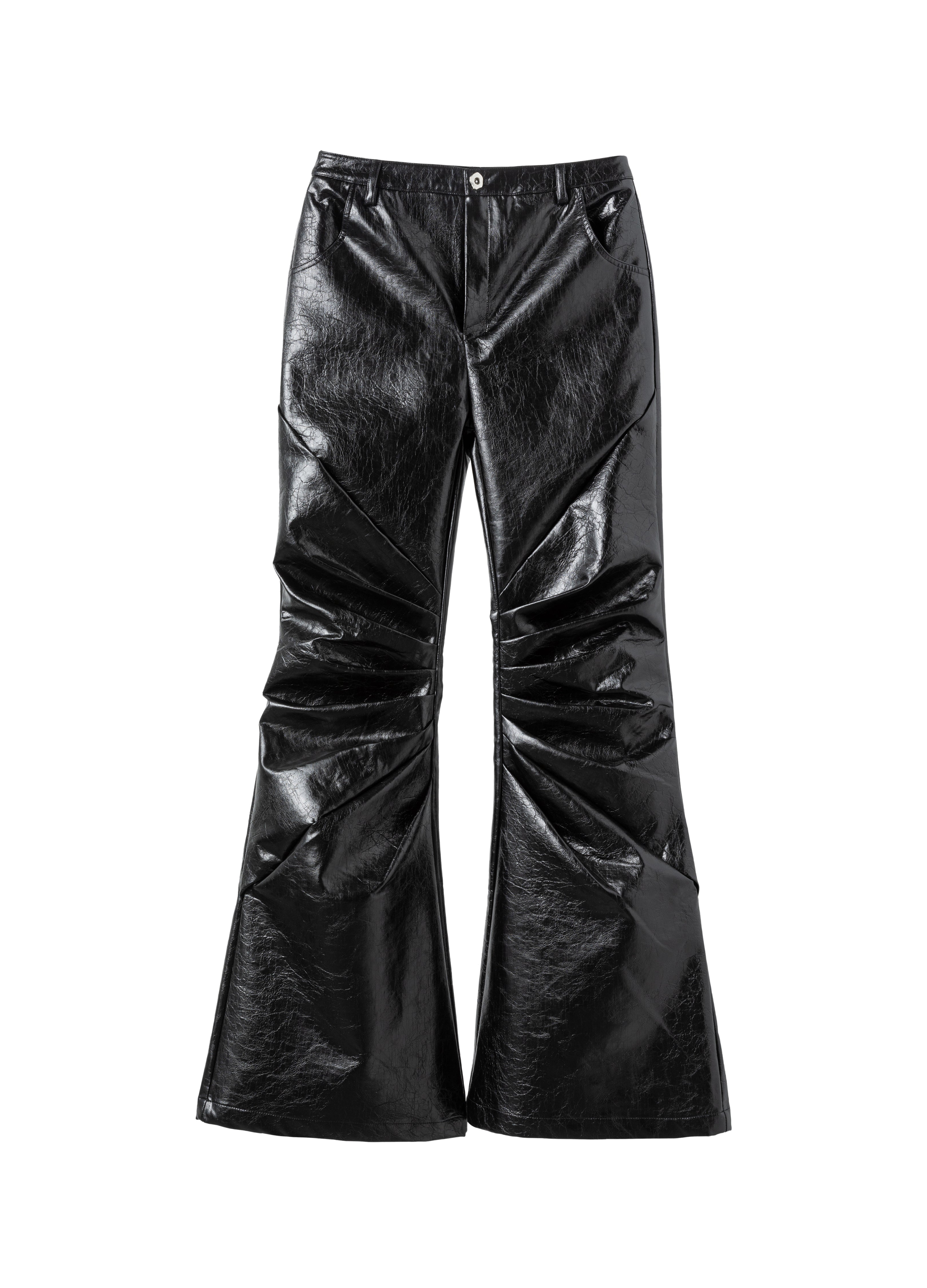 25FW RADIANT PLEAT LEATHER PANTS