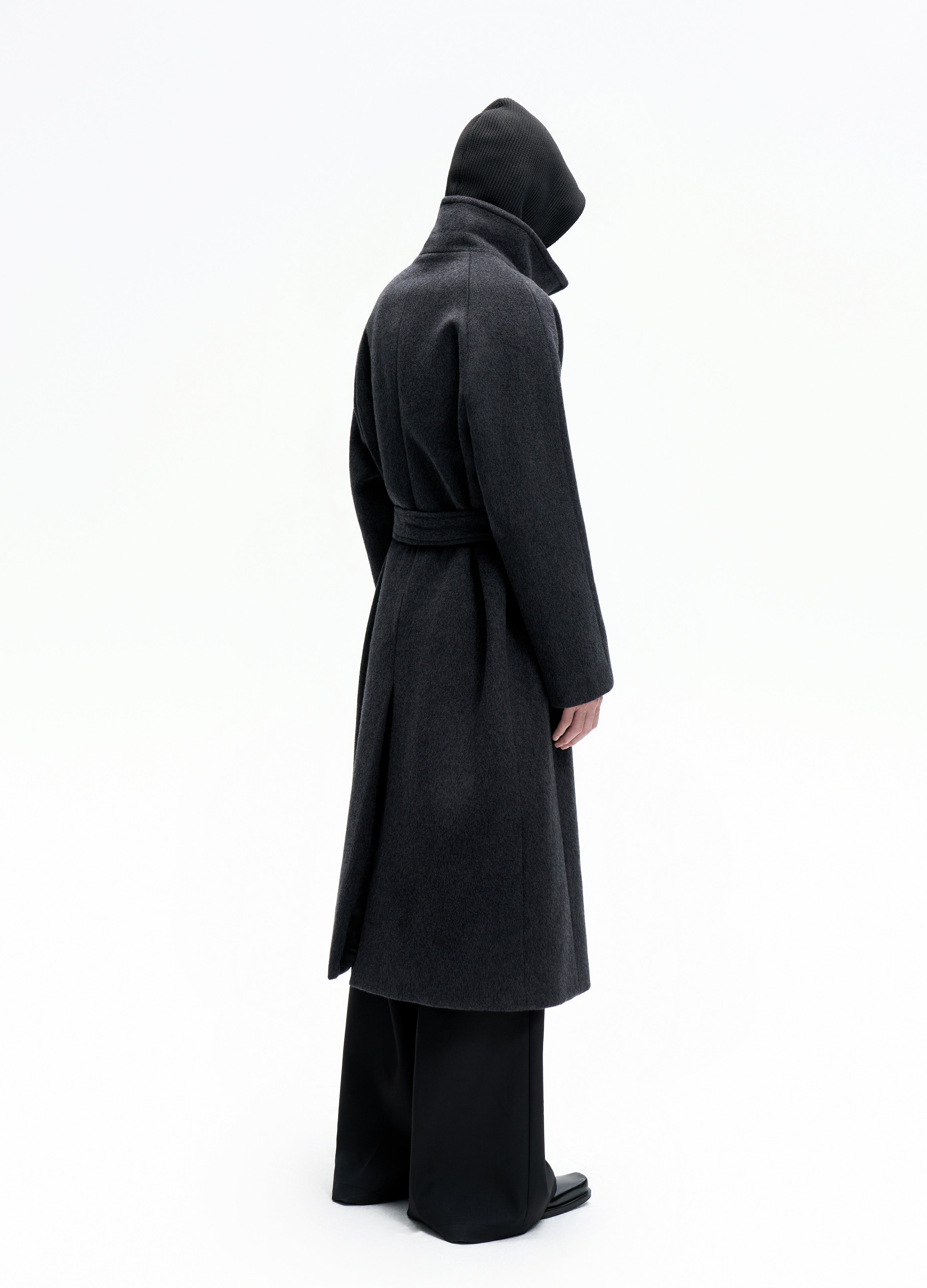 25FW BELTED DECONSTRUCT WOOL COAT