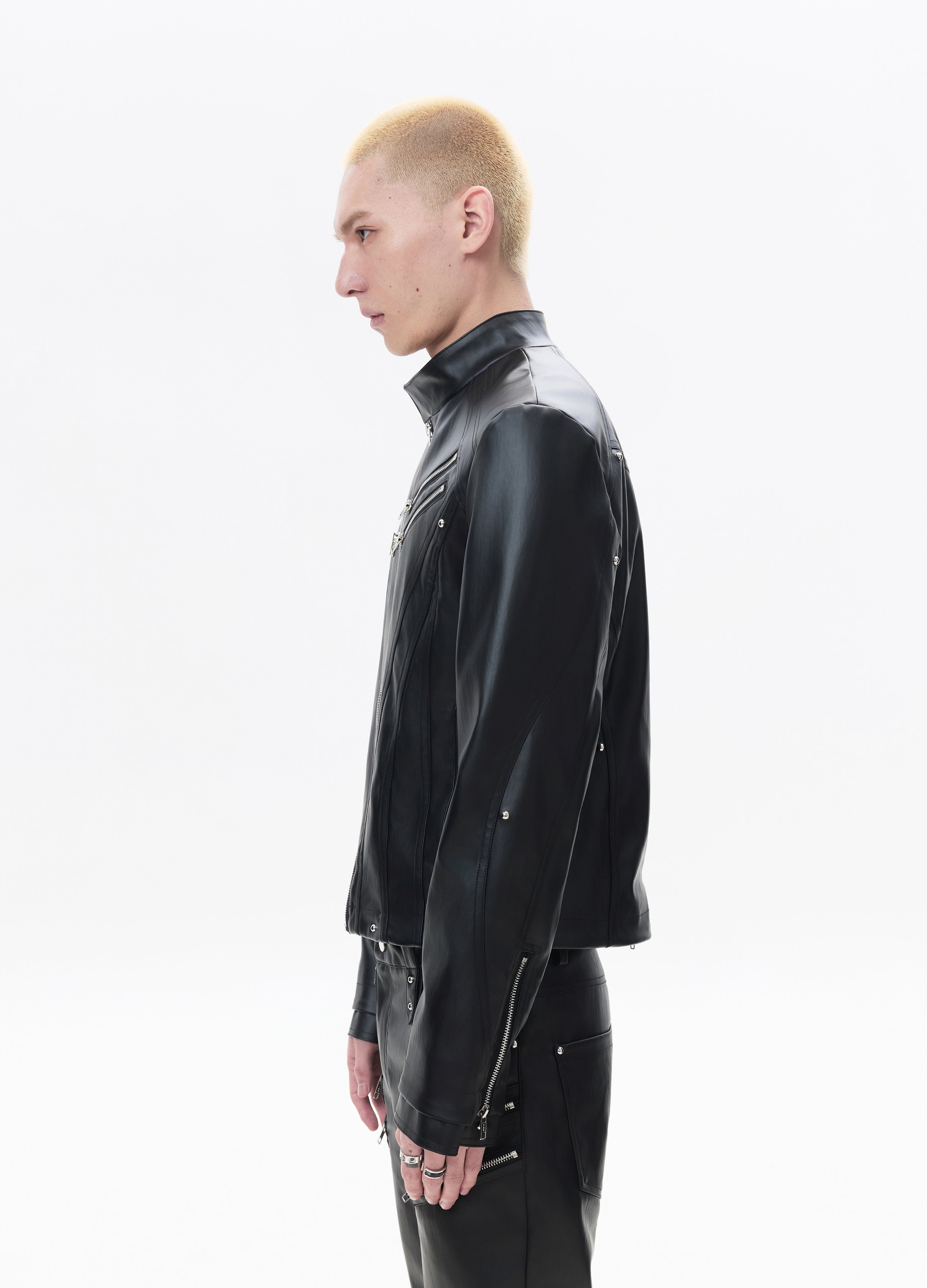 26SS DECONSTRUCT ZIP BIKER JACKET
