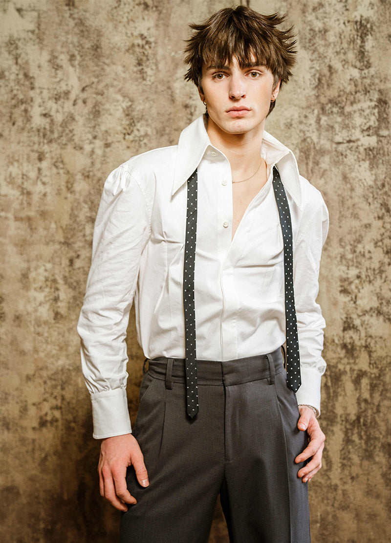 FRENCH PLEATED COLLAR SHIRT