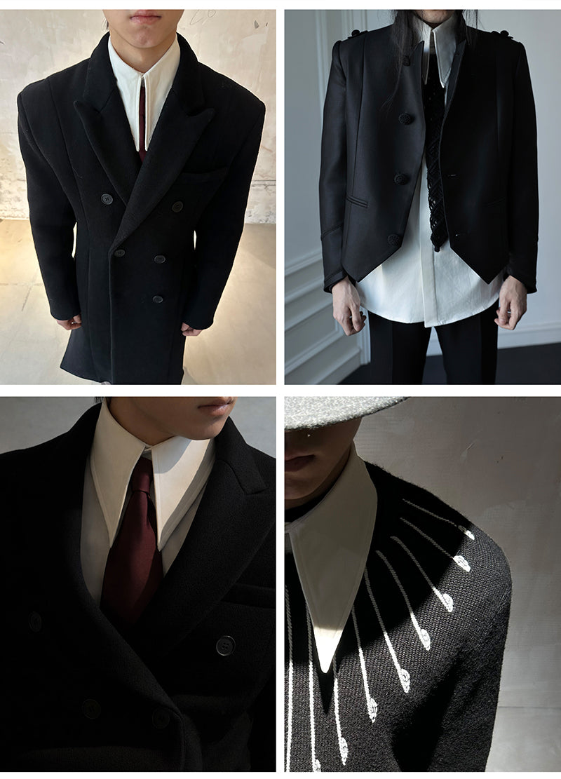 FRENCH PLEATED COLLAR SHIRT