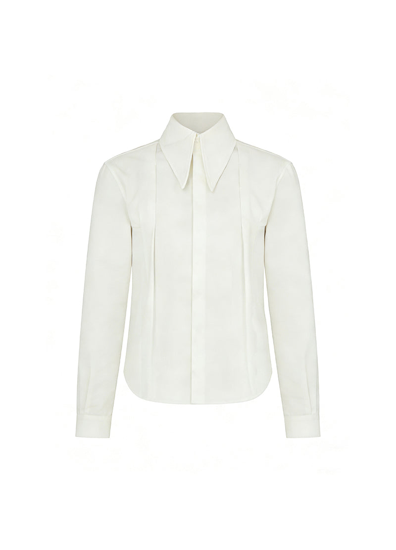 FRENCH PLEATED COLLAR SHIRT
