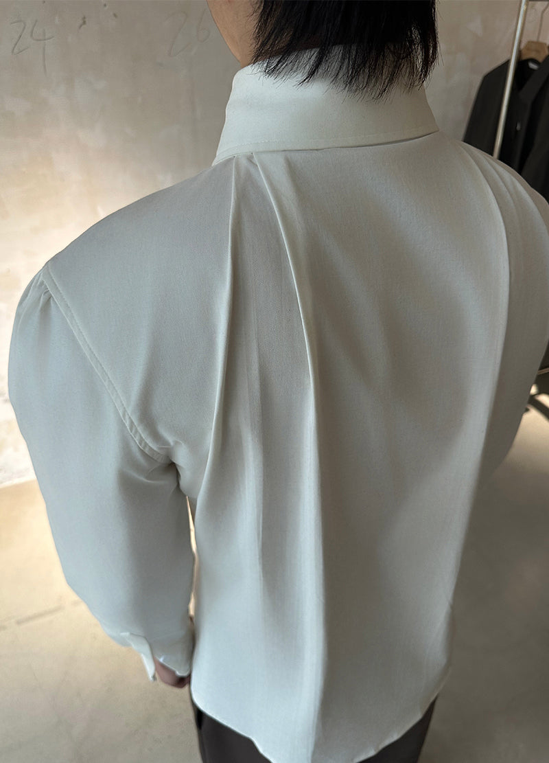FRENCH PLEATED COLLAR SHIRT