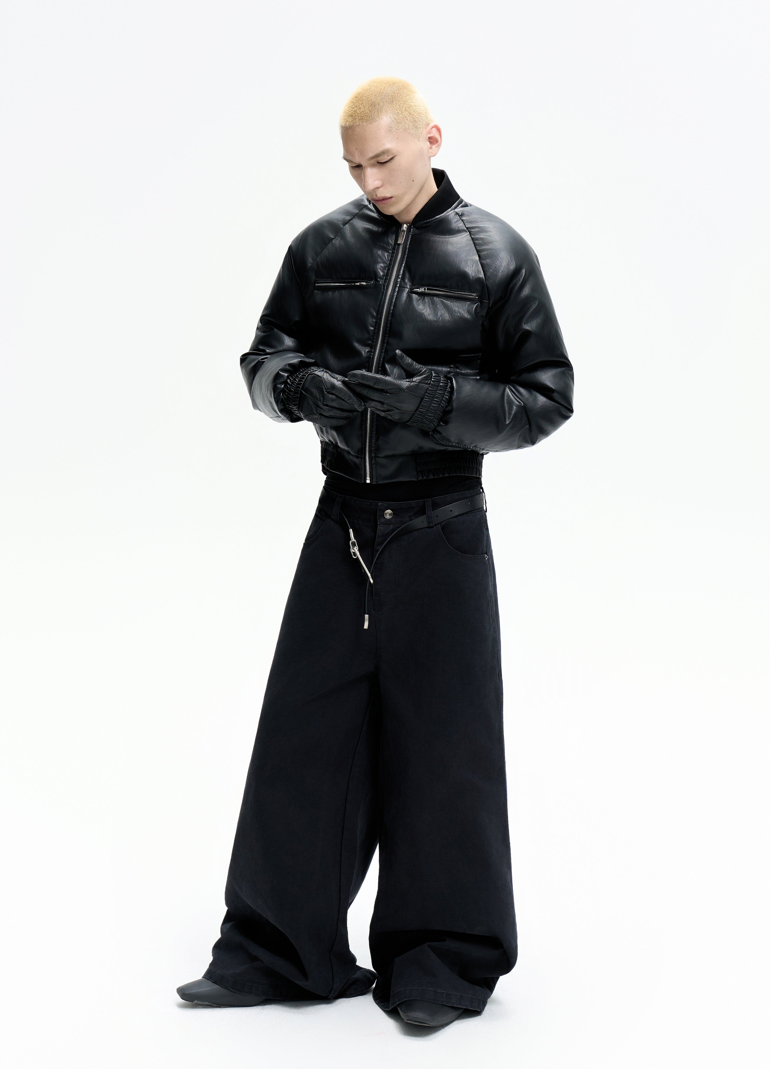 25FW LEATHER PUFFER BOMBER