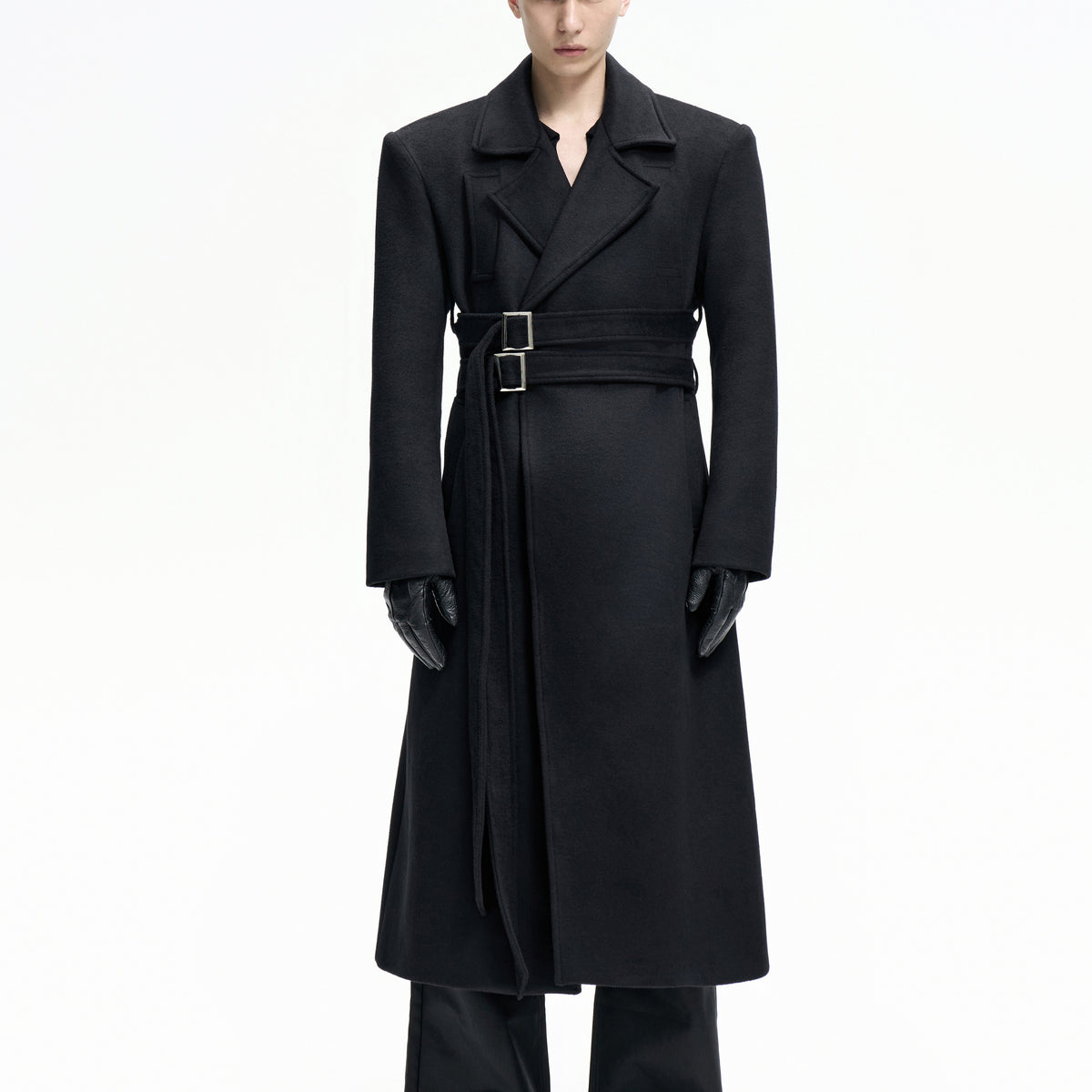 25FW DOUBLE-BELT WOOL COAT