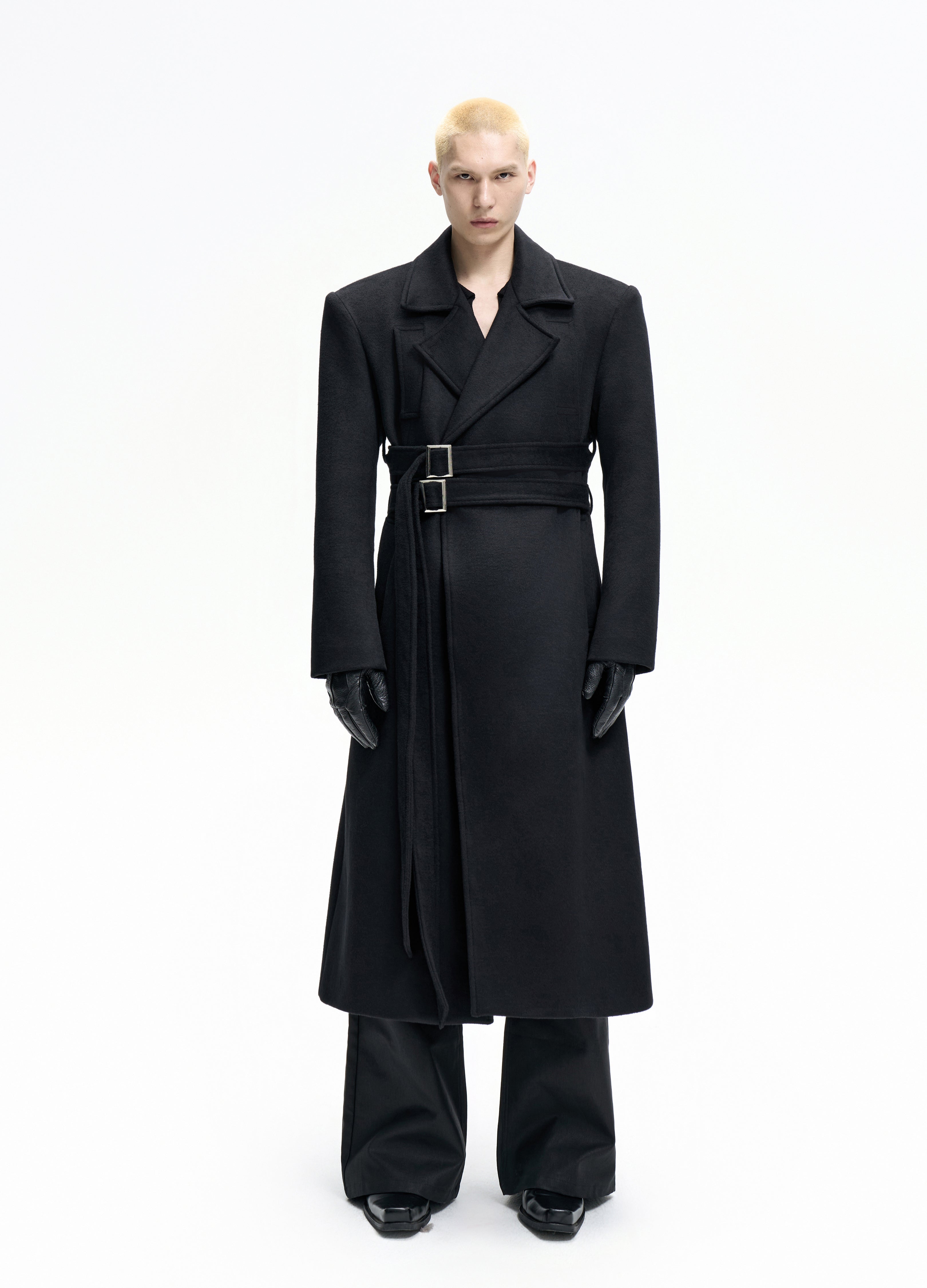 25FW DOUBLE-BELT WOOL COAT
