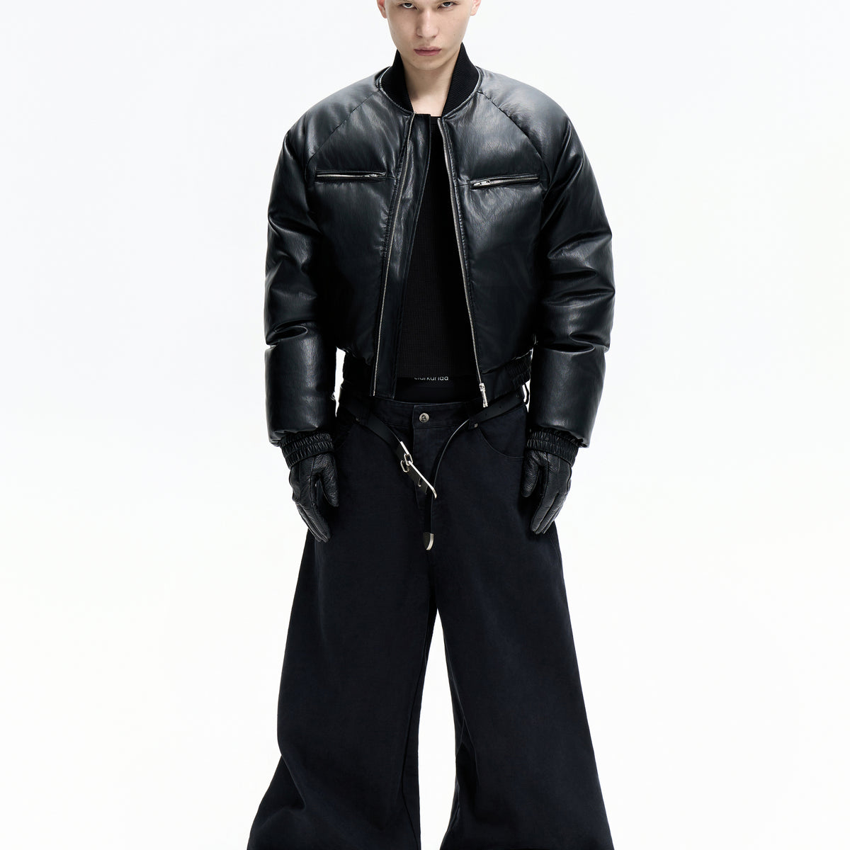 25FW LEATHER PUFFER BOMBER