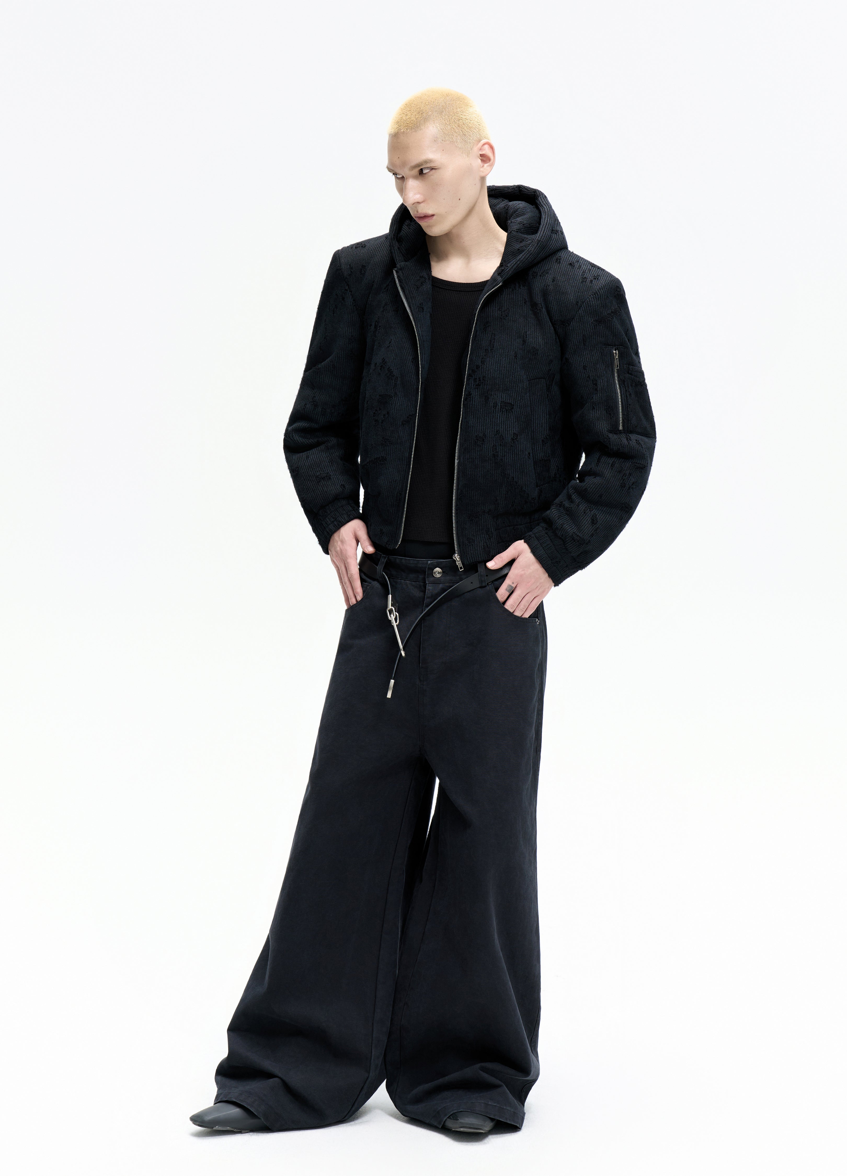 25FW DISTRESSED TEXTURE PUFFER