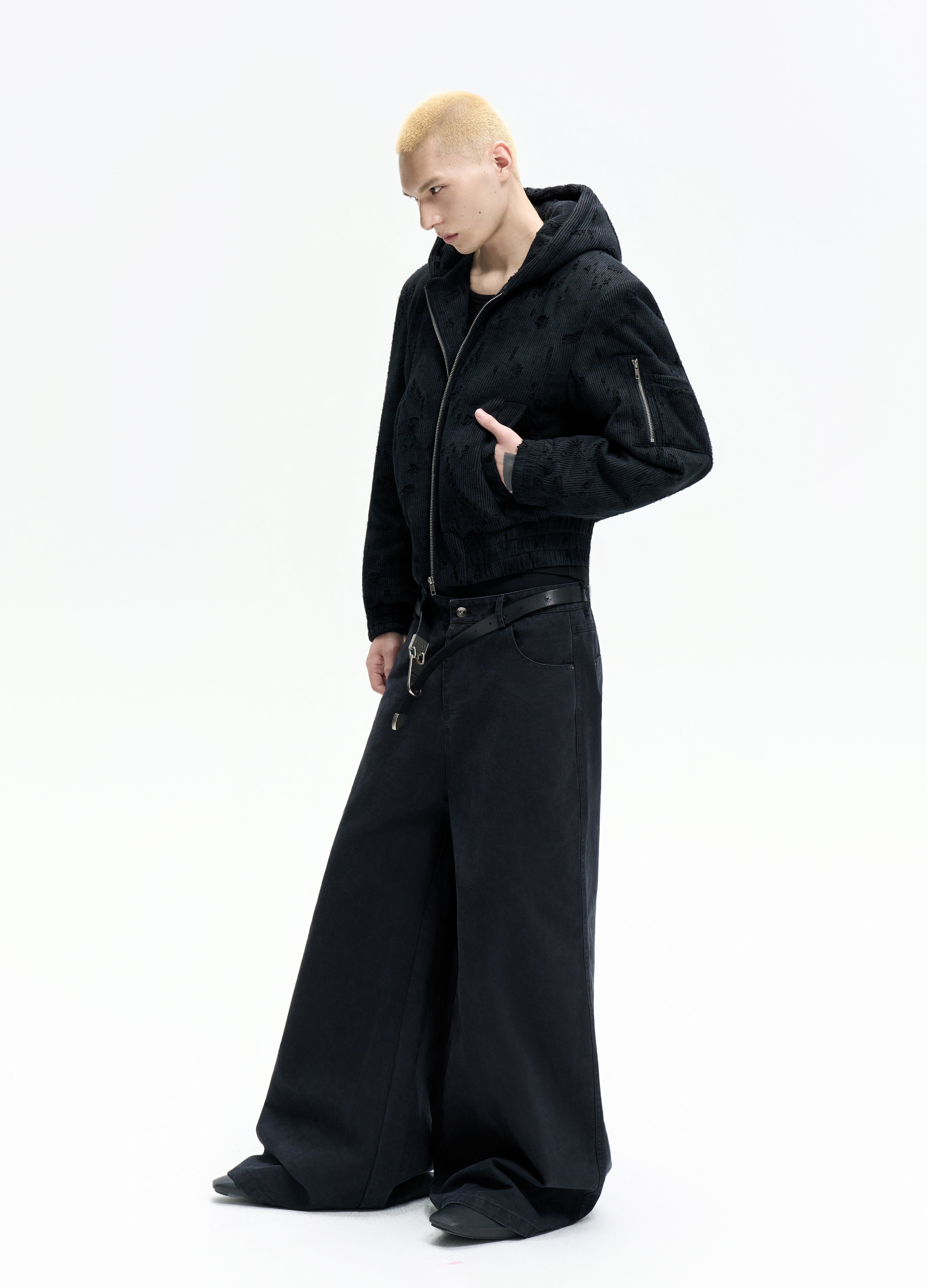 25FW WASHED BLACK BAGGY DENIM