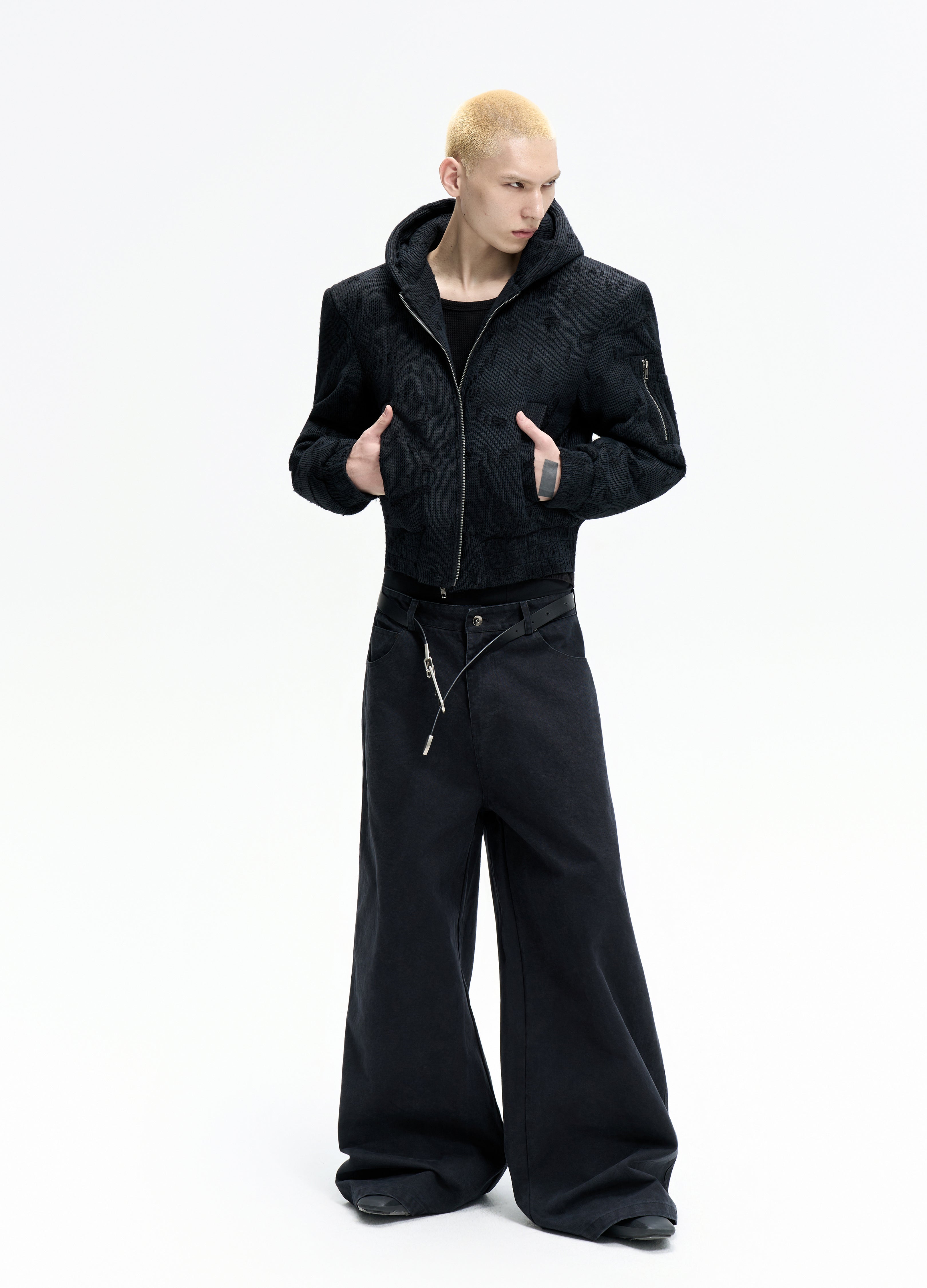 25FW WASHED BLACK BAGGY DENIM