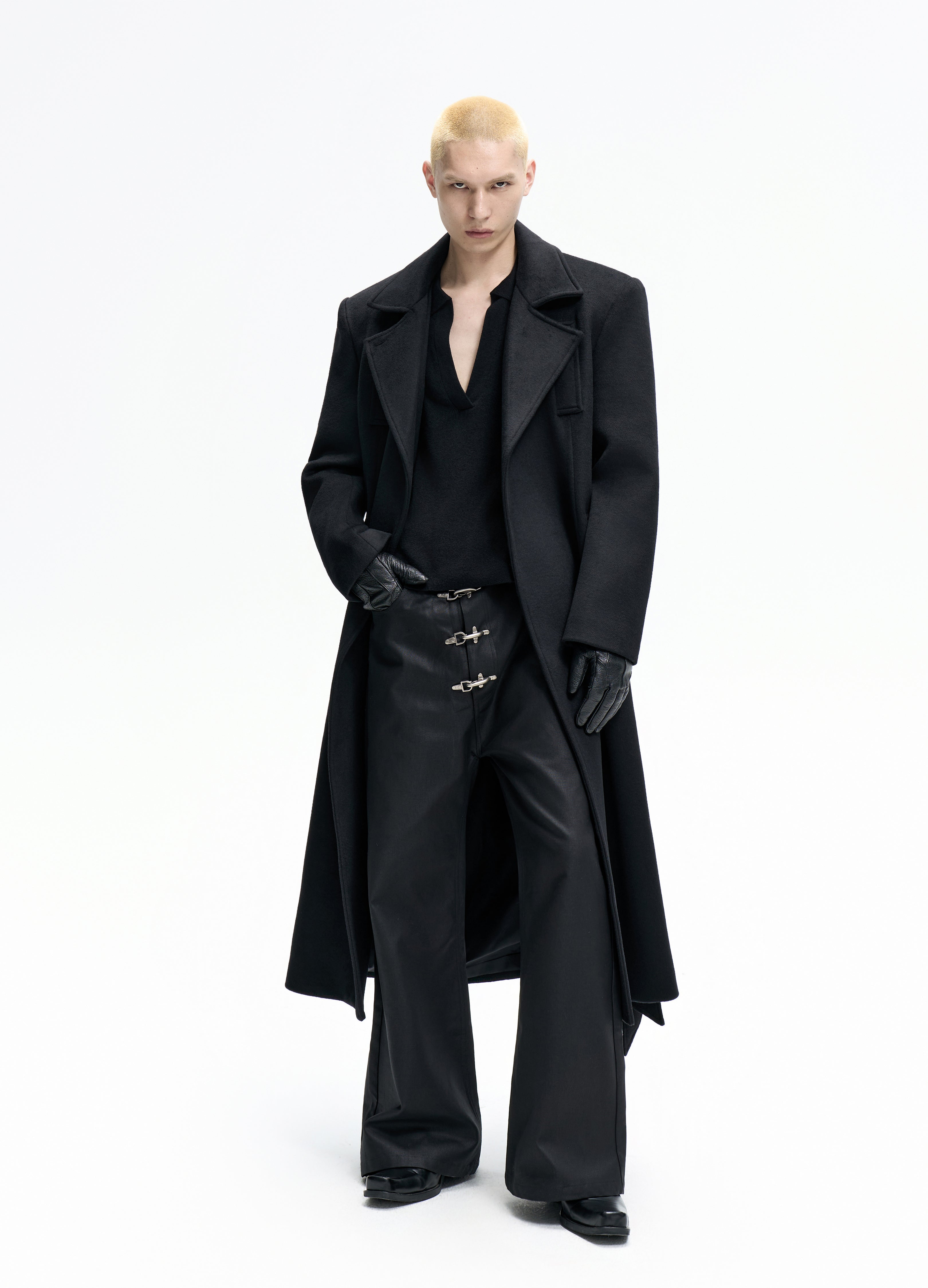 25FW DOUBLE-BELT WOOL COAT