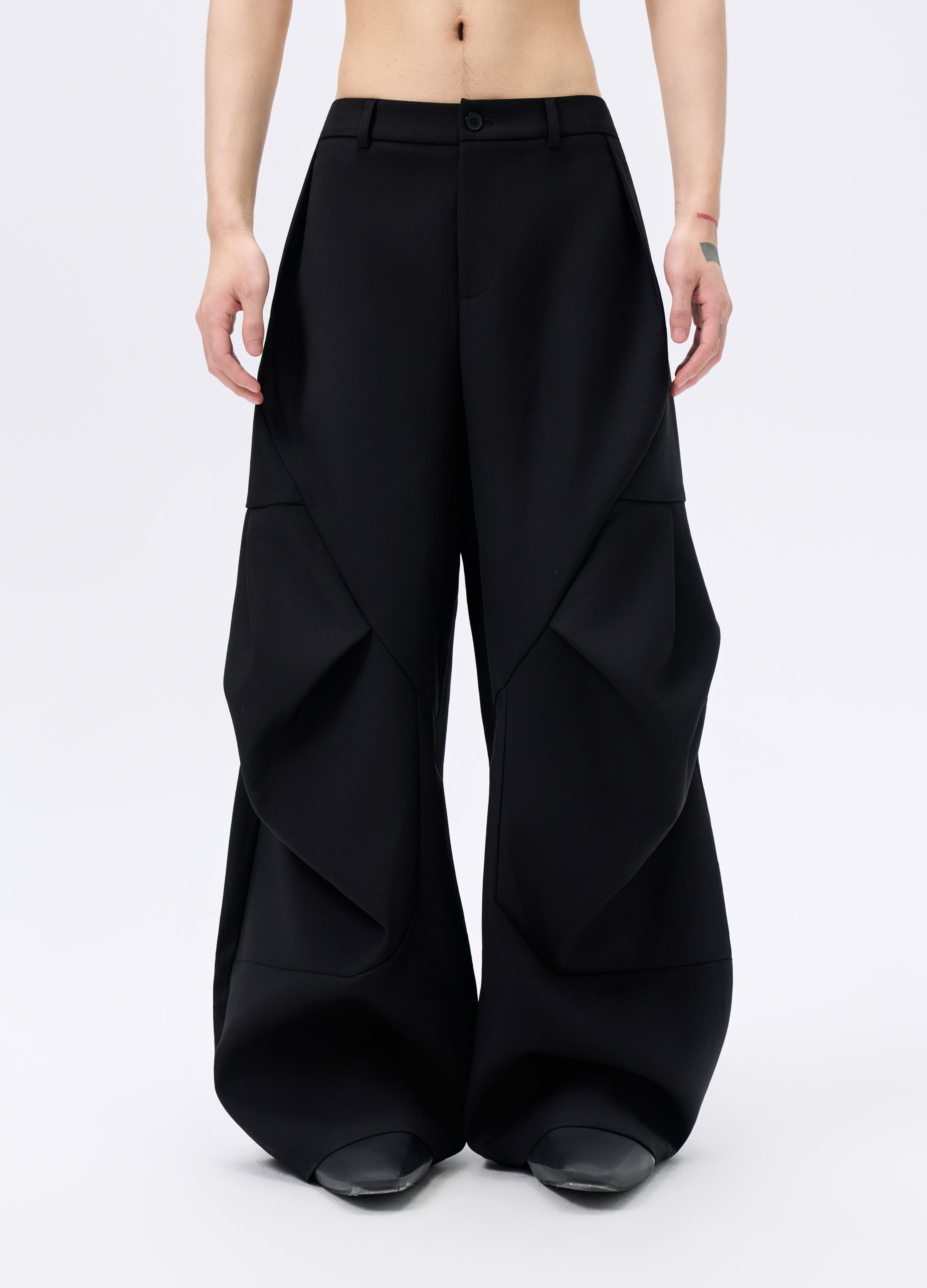 25FW PLEATED SABER CUT TROUSERS