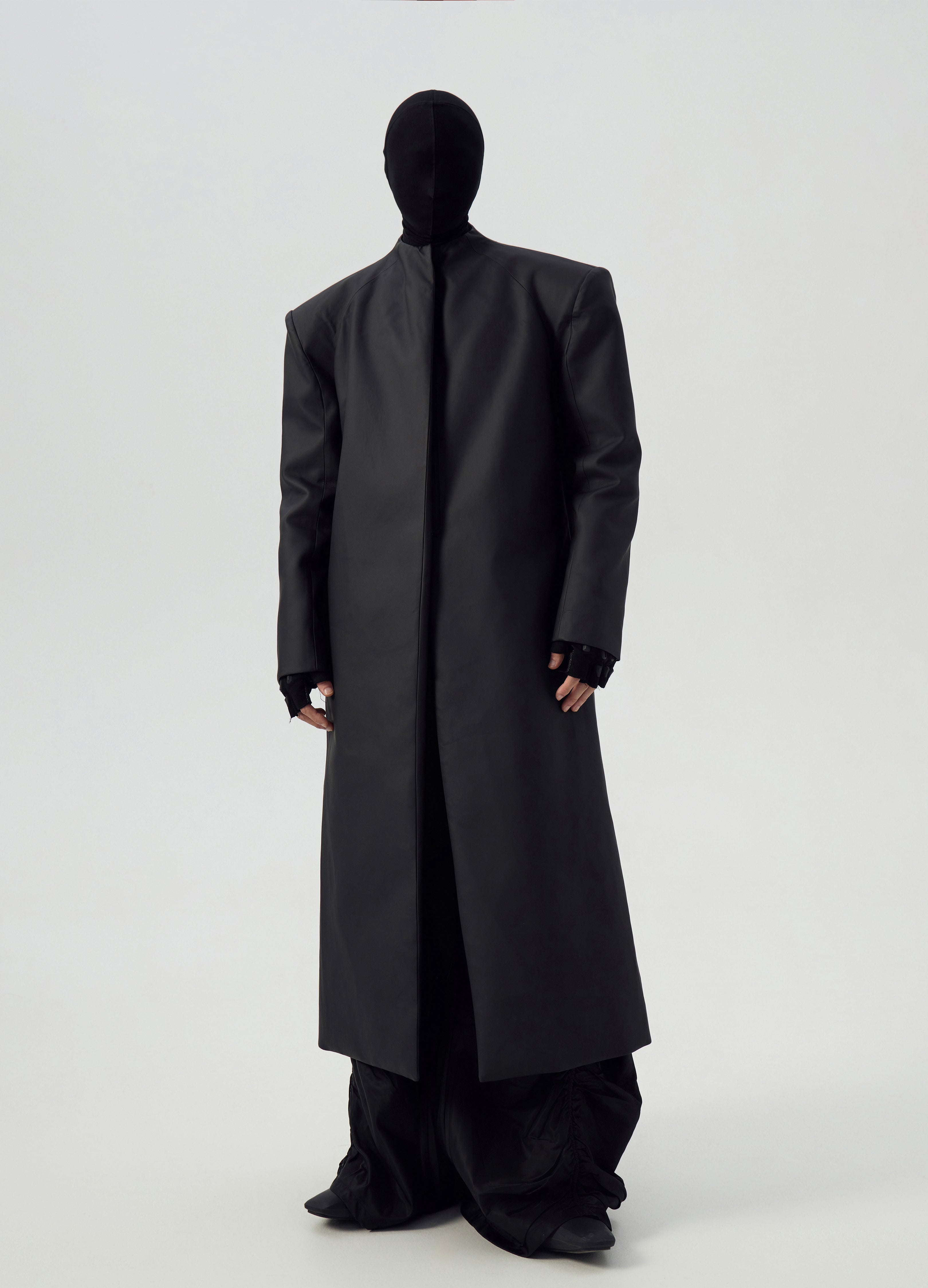 24FW MATTE BLACK OVERSIZED TRENCH COAT